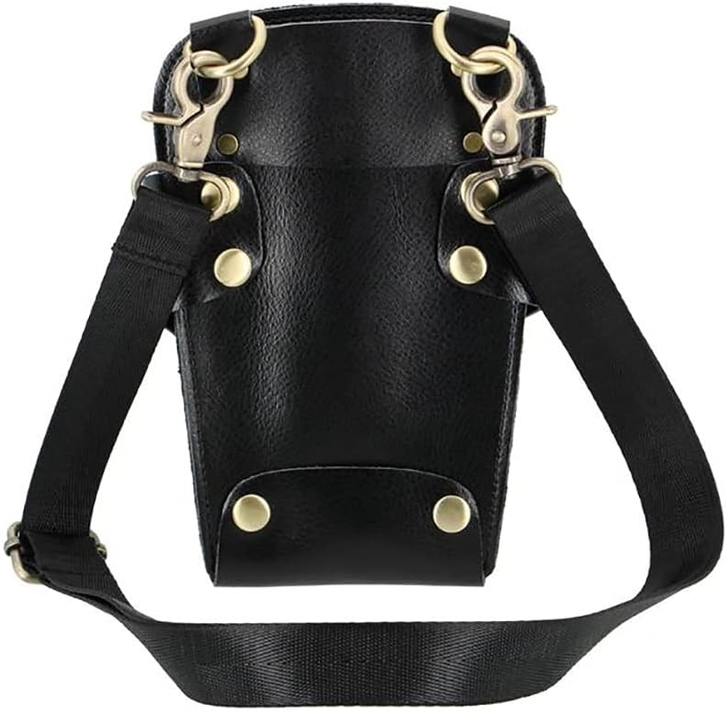 Scissors Bag- Soft Leather Salon Barber Hairdressing Scissor Shears Holster Hair Stylist Tools Bag with Waist Shoulder Belt