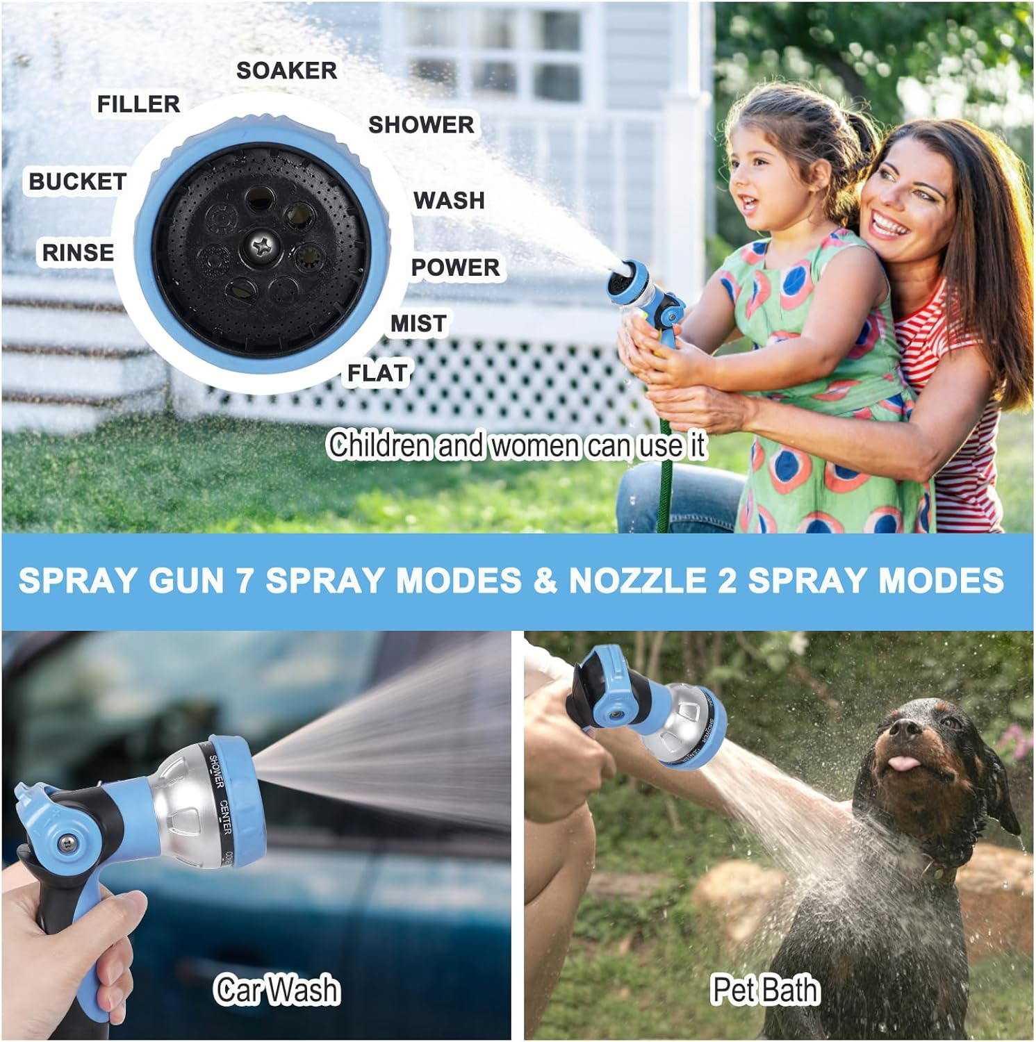 3J3B3R Hose Nozzle,Water Gun, Watering Sprinkler Nozzle, Flower Watering Device, Gardening & Lawn Supplies image number 2