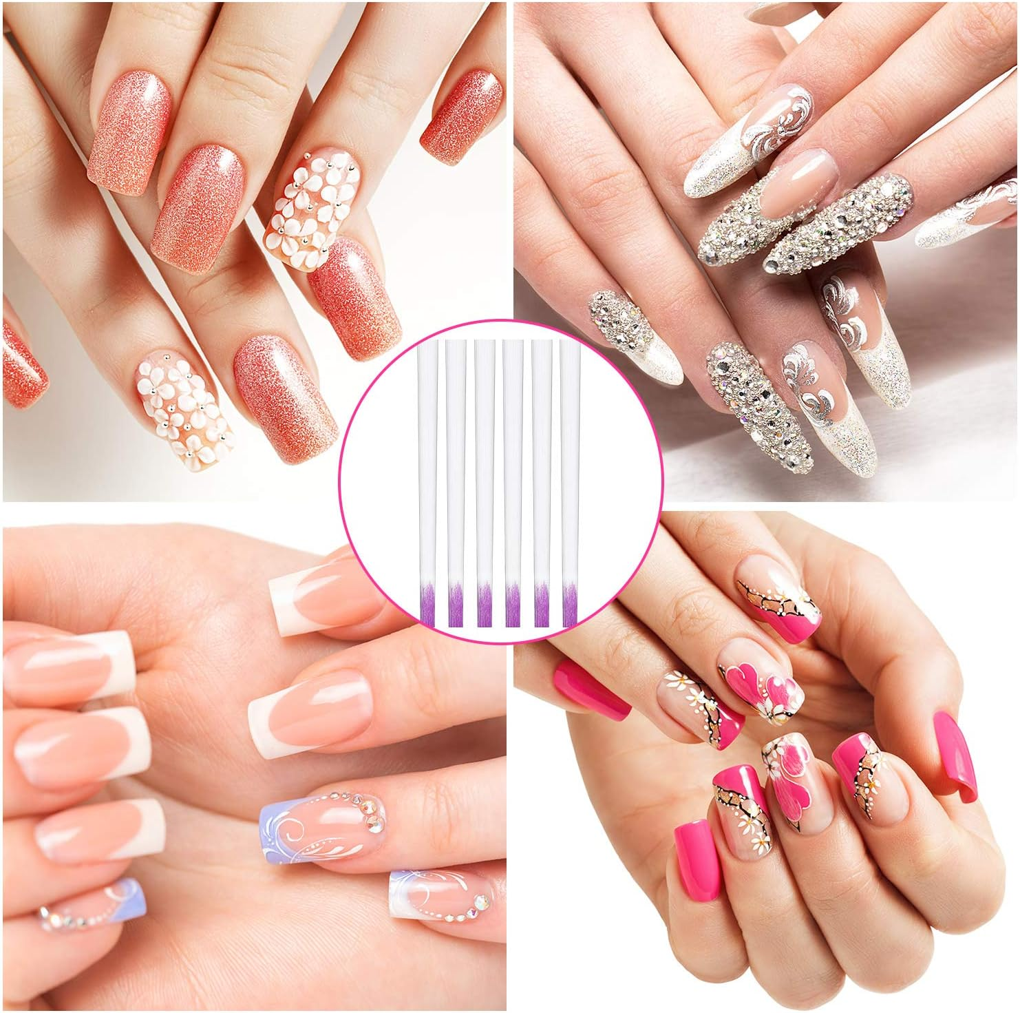 Blulu 100 Pcs Fiber Nail Kit Nail Fiberglass Extension Set for Quick Shaping Material Fake Tips Manicure Salon Tool image number 1