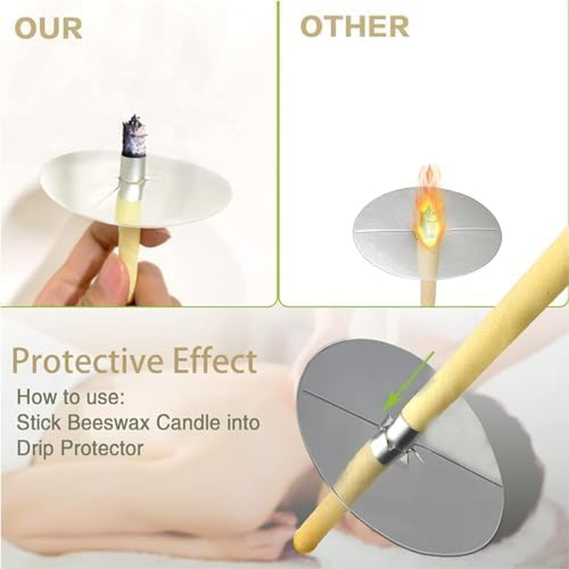 MQFORU 20 Pcs Ear Candles Natural Beeswax Ear Candles Ear Wax Remover with Protective Discs and Cotton Swab image number 2