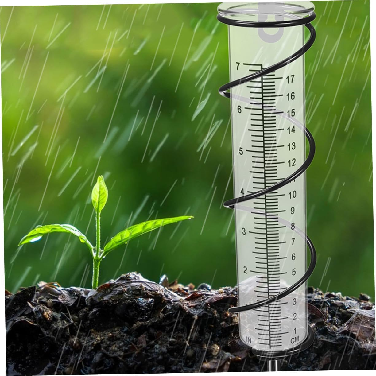 Abaodam 2Pcs Plastic Rain Gauge Tubes Clear Rain Measuring Test Tubes for Garden Water Level Monitoring Clean Replacement Rainfall Collectors
