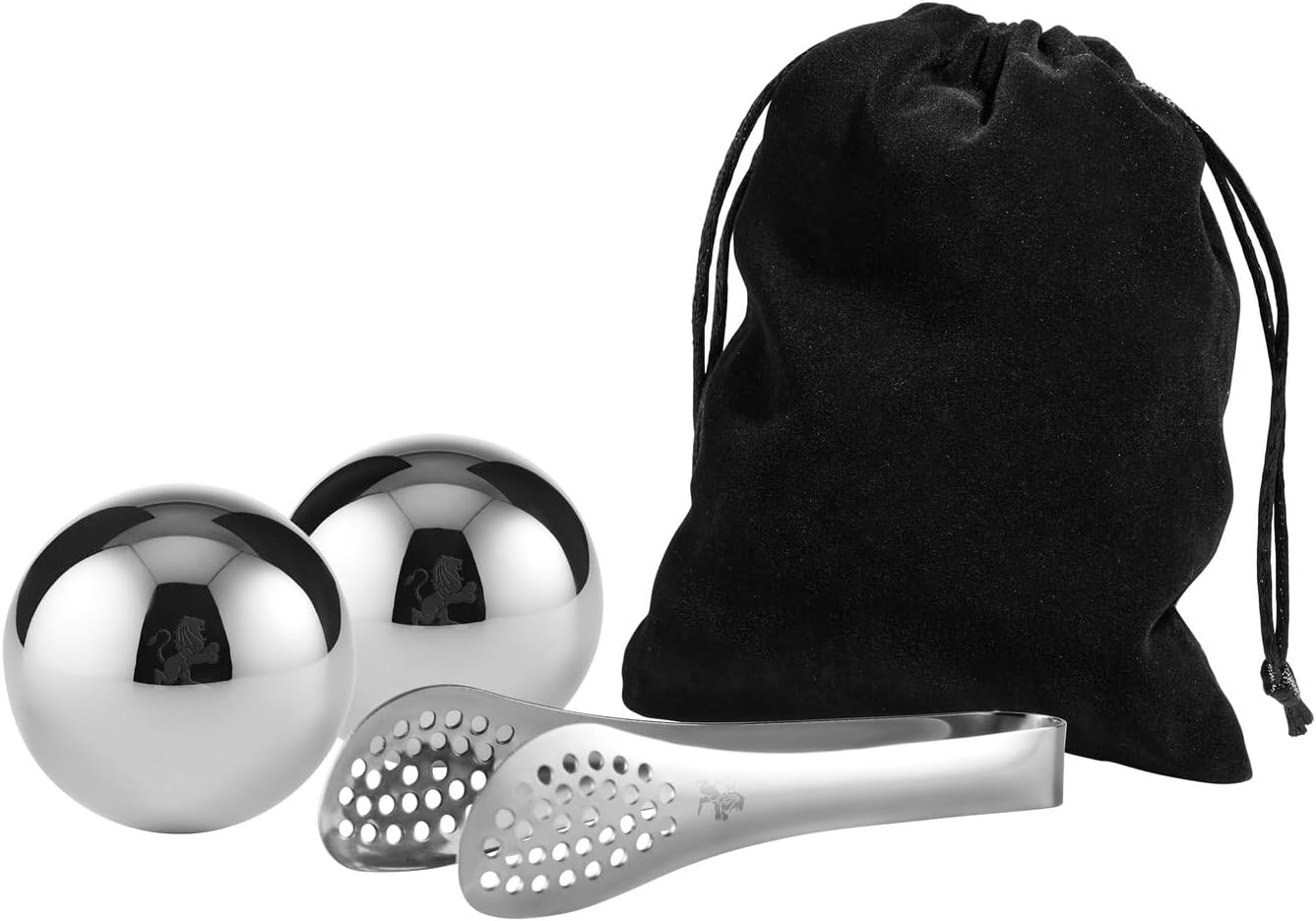 Maxwell & Williams Cocktail & Co Reusable Ice Ball Set of 2 with Tongs Gift Boxed image number 1