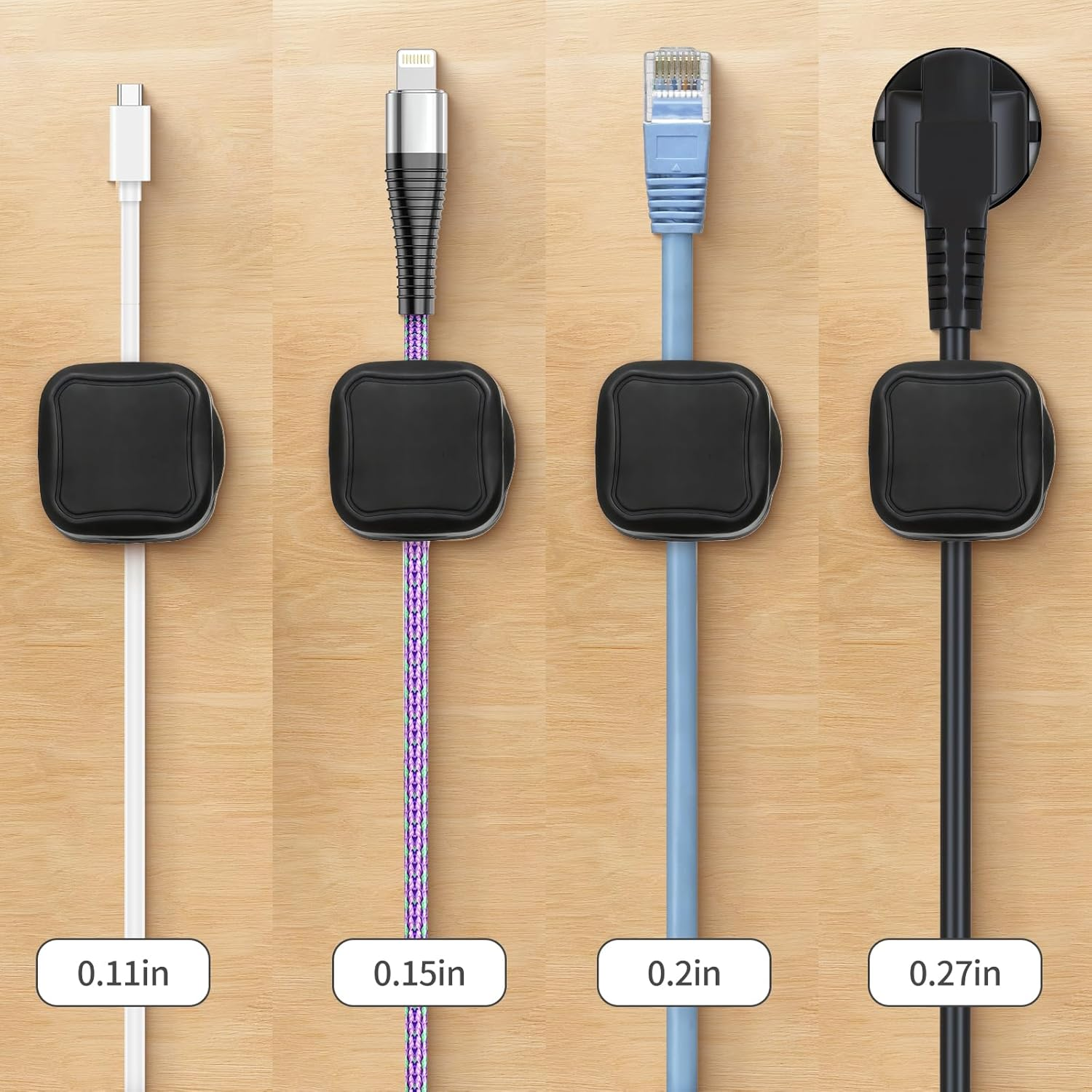 16 Pcs Magnetic Cable Clips Holder, Cord Holder Organizer, Adhesive Management Cable Organiser for Desk Accessories, Wire Keeper for Wire Phone USB Charger Cable Wall Car Nightstand Office Home image number 5