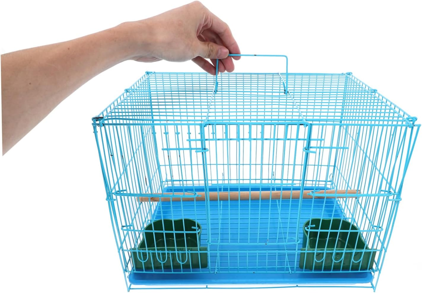 FONDOTIN Portable Bird Cage with Toilet Tray Small Animal Carrier for Parrots and Lovebirds Easy to Clean and Travel-Friendly Design Pet Supply Accessory image number 2