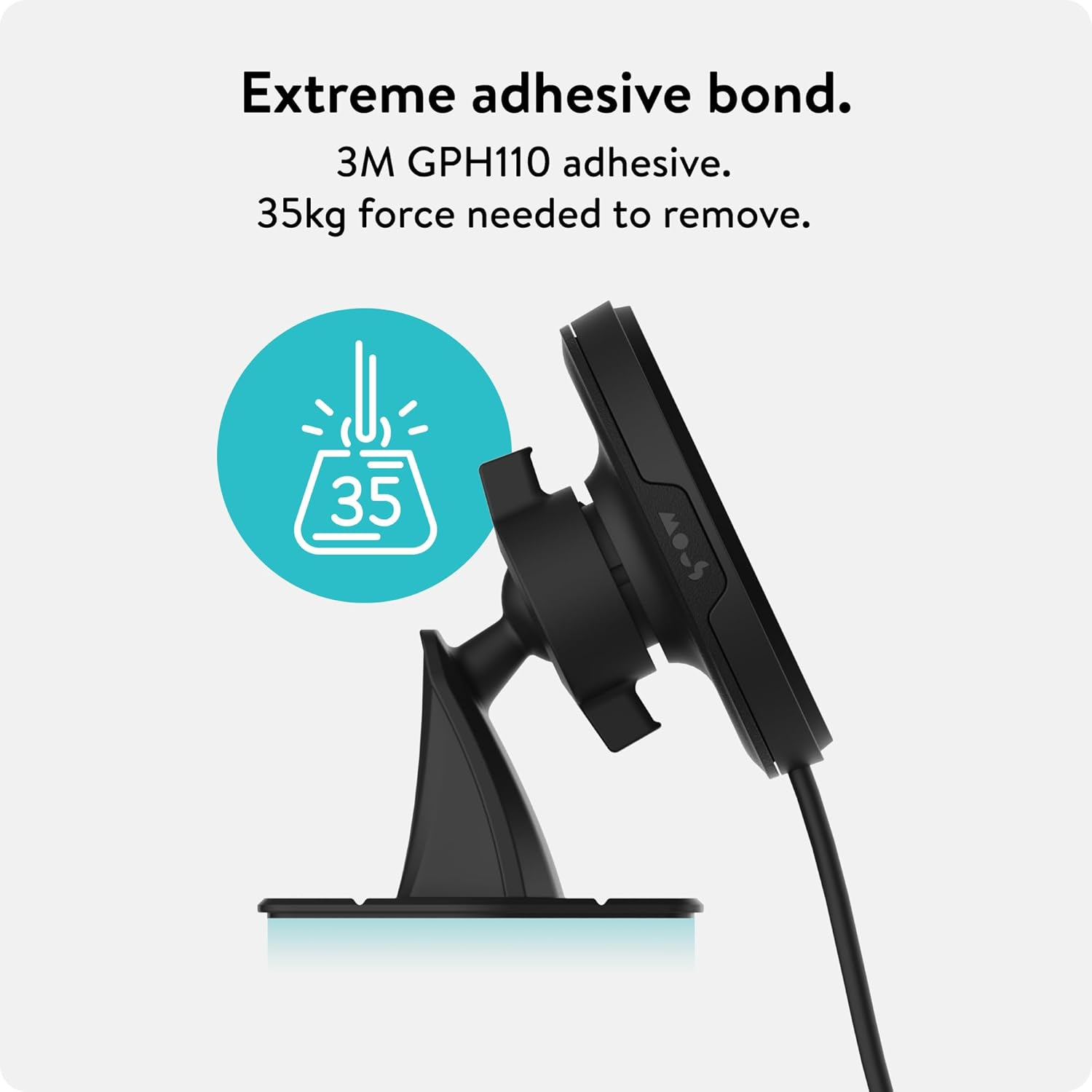 Mous Magsafe and Pixelsnap Compatible Dashboard Mount for Wireless Charging Car Dashboard Mount Compatible with Iphone 17/16/15/15/14/13/12, Pixel 10 Series Phones image number 1