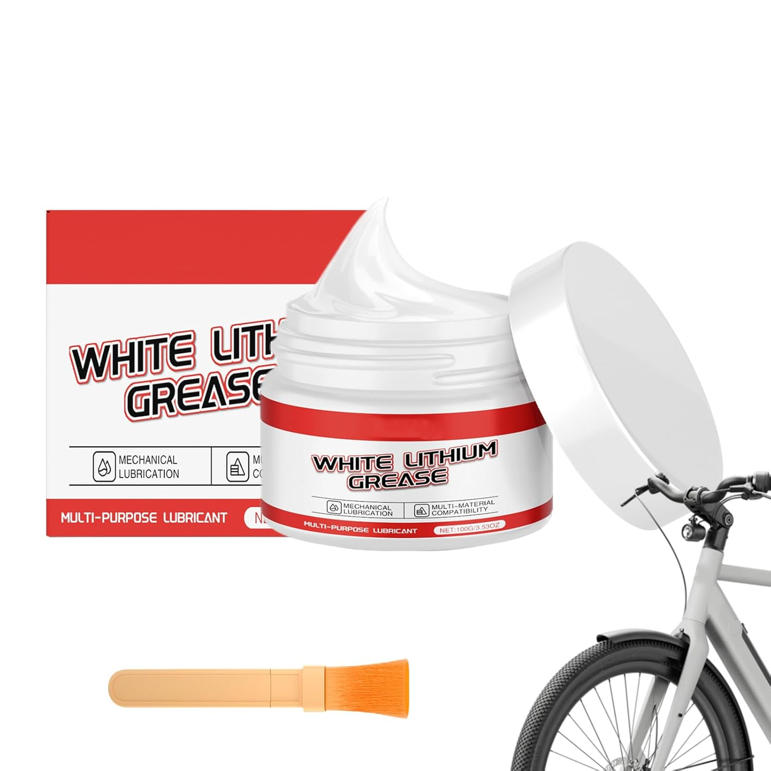 All Purpose Grease - Lubricant Grease with Brush - Lube Sealant Waterproof for Bearings Gears Hinges Garage Gate Factory Agricultural Boat Vehicle Machinery image number 5