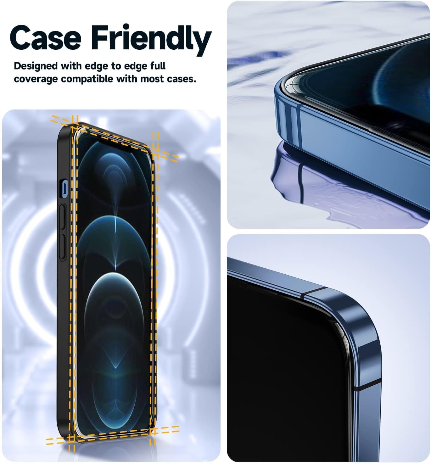 MAGIC JOHN 2 Pack for Iphone 12 Pro Max 6.7 Inch Tempered Glass Screen Protector, Auto Dust-Elimination, Bubble Free, HD Clear, Easy Installation image number 5