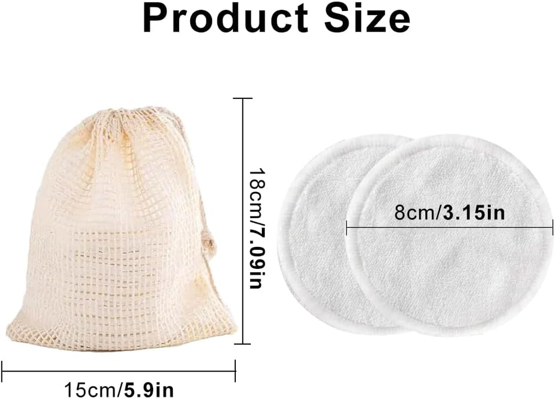 30 Pack Reusable Makeup Remover Pads,Cotton Rounds Pads for Toner, Washable Eco-Friendly Pads for All Skin Types with Cotton Draw String Laundry Bag image number 1