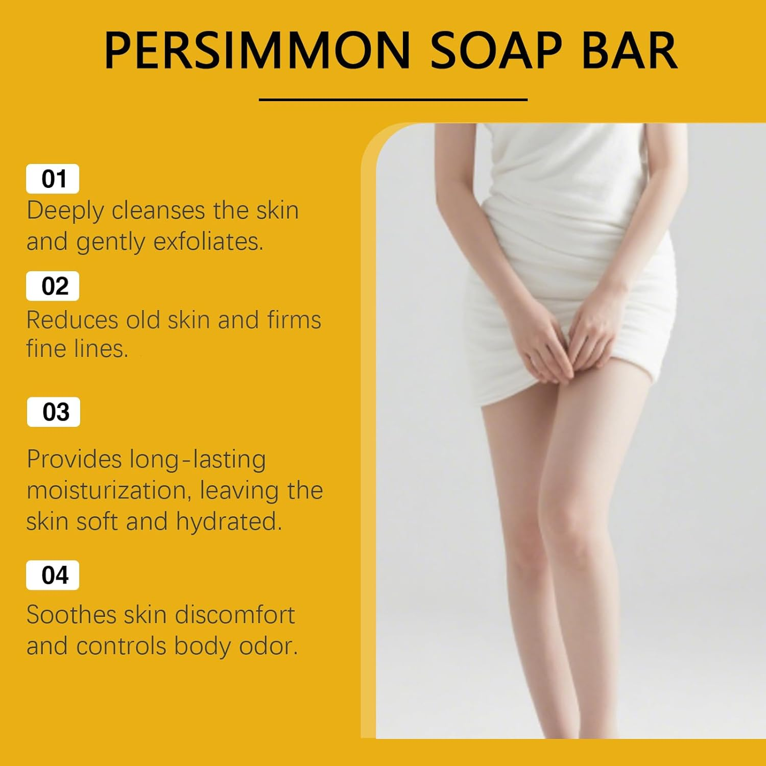 Persimmon Soap Bar for Body Odor,Persimmon Soap Old People Smell,Handmade Body Deeply Cleansing Bar,For Men and Women - Gentle on All Skin Types,Gentle Cleansing and Exfoliation (1 PCS) - 2 Pcs image number 5
