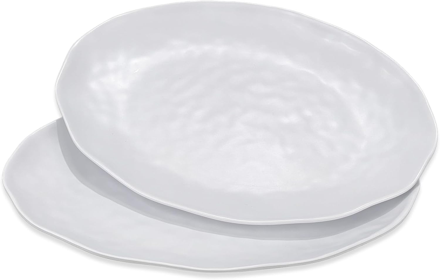 Yalin Rectangle Large Serving Platter, 17 Inch Melamine Serving Tray, Great for Restaurant, Steak, Salad and Everyday, Set of 2 White Dinner Plates (Rectangle) (Oval) image number 1