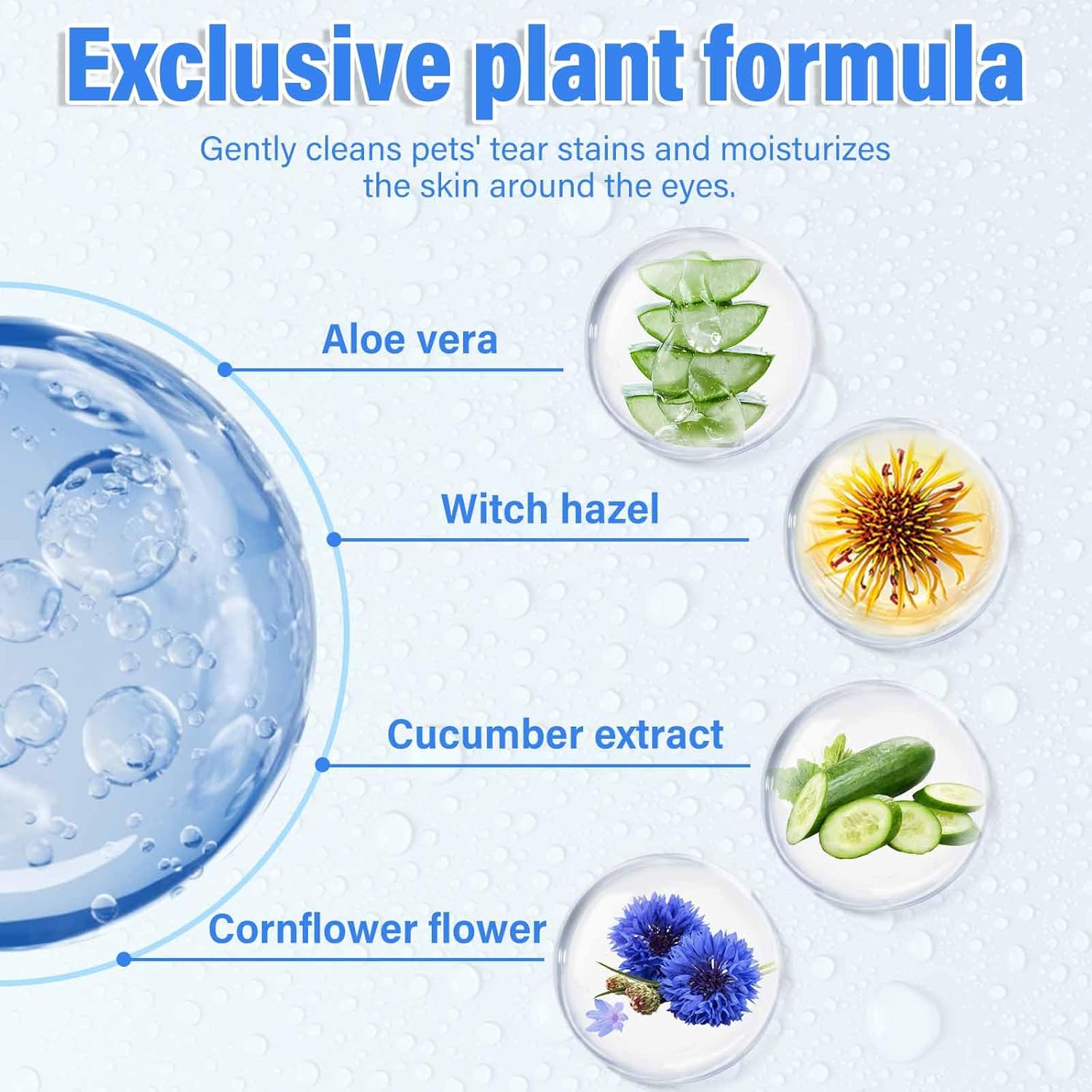 Tear Stain Remover Solution for Dogs & Cats, 60Ml with 20 Cotton Pads &ndash; Gentle Eye Area Cleaner for Tear Stains, Safe & Effective Daily Care image number 3