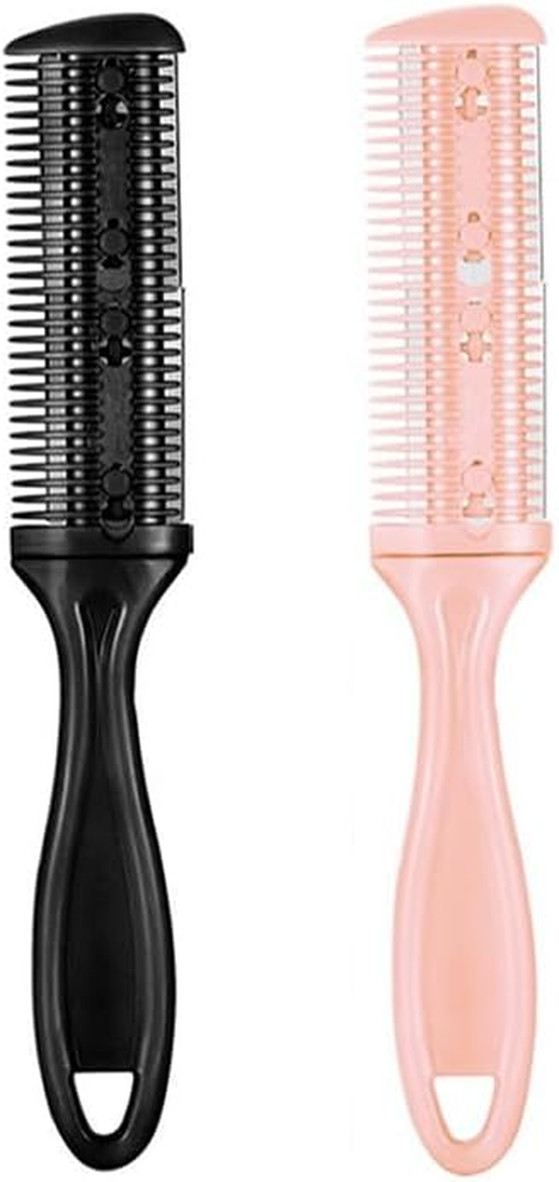 2PCS Razor Comb with Blades Razor Trimmer DIY Double Sides Hair Thinning Comb, 6.89 In&ndash; Easy Hair Styling & Texturizing Tool