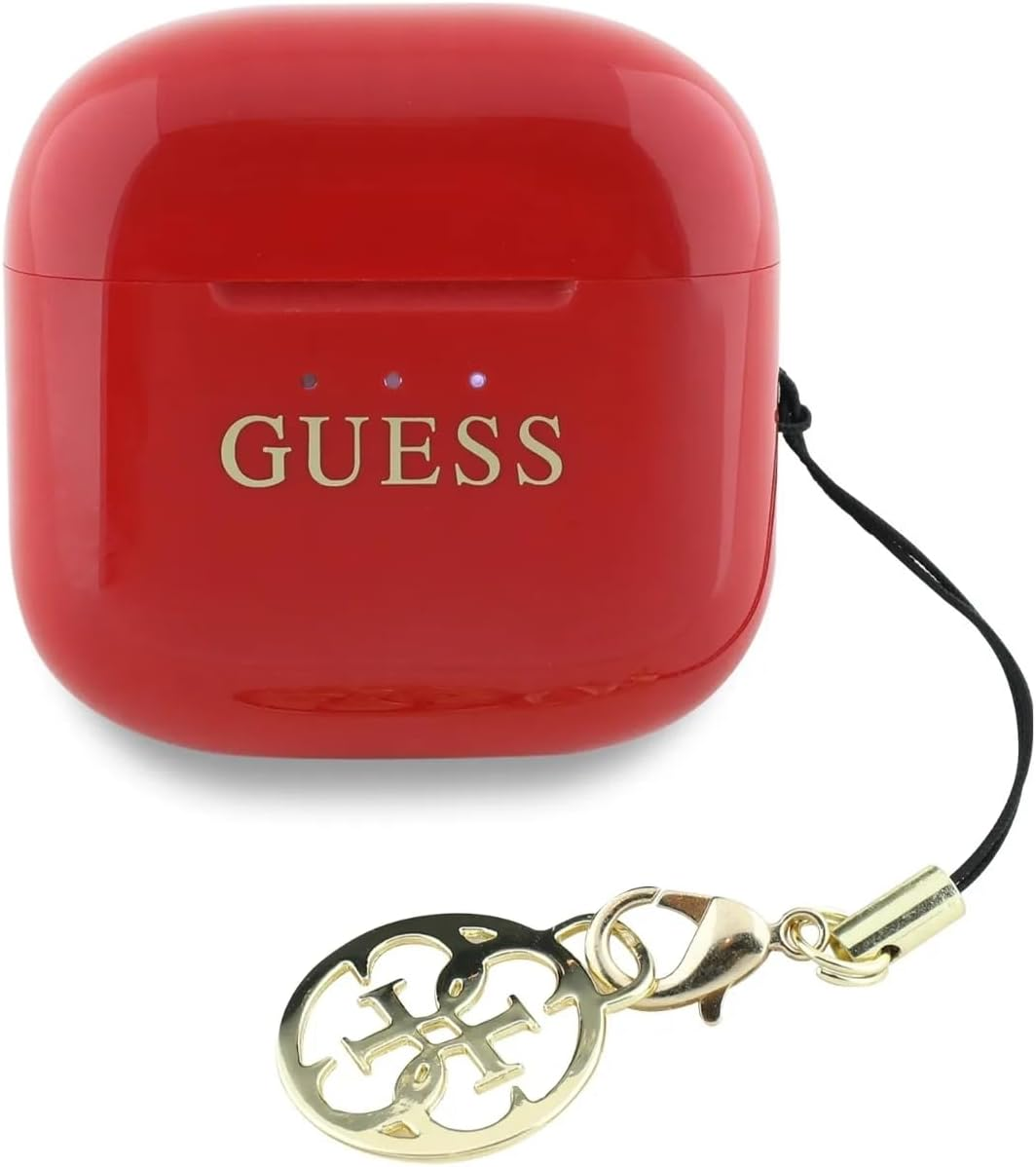 CG MOBILE Guess Charm TWS Wireless Headphones with Gloss Effect and Classic Logo Print - Red