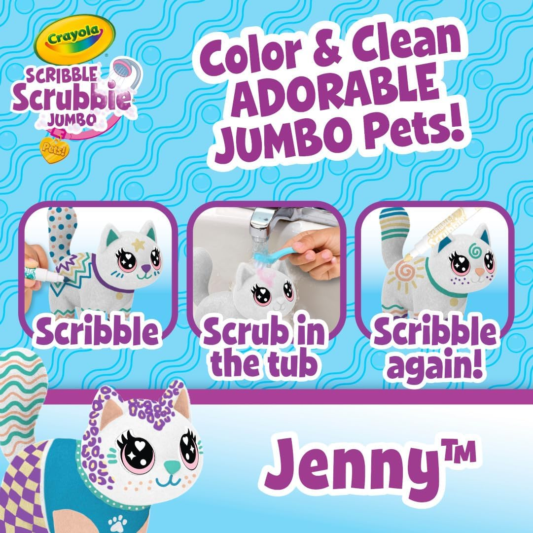 Crayola Scribble Scrubbie Jumbo Pet Jenny Playset (7-Pieces) image number 4
