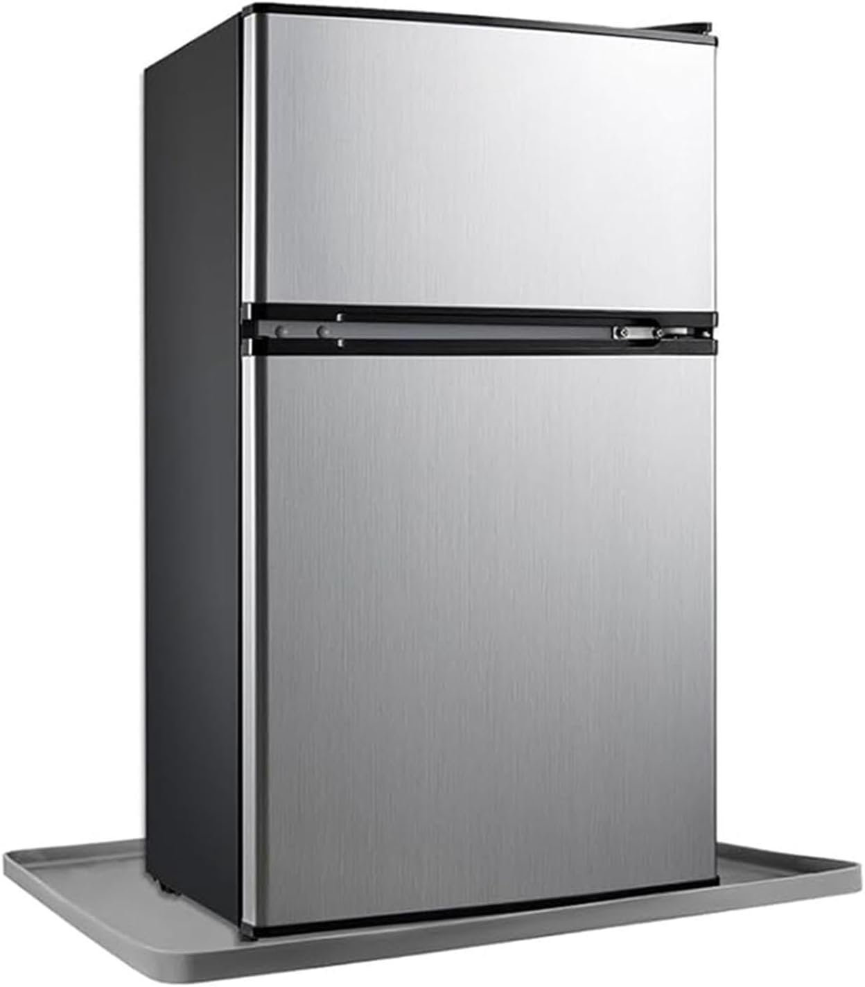 Fonowx Mini Fridge Mat Silicone Drip Tray Freezer Mat Tray Mini Fridge Drip Pan for Laundry, Gray, 60X50Cm - Black image number 3