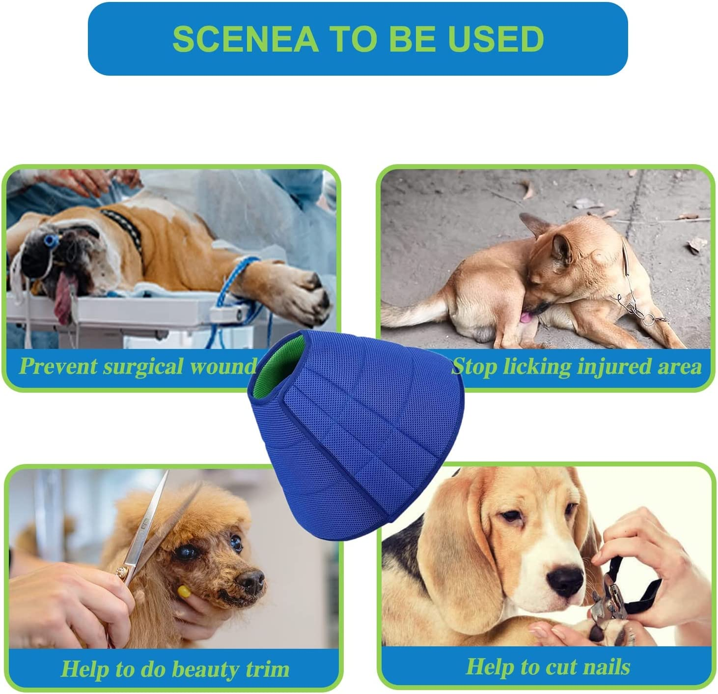 Extra Soft Dog Cone for Dogs after Surgery, Breathable Dog Cones for Large Medium Small Dogs and Cats, Lightweight Dog Recovery Collar for Pets image number 6