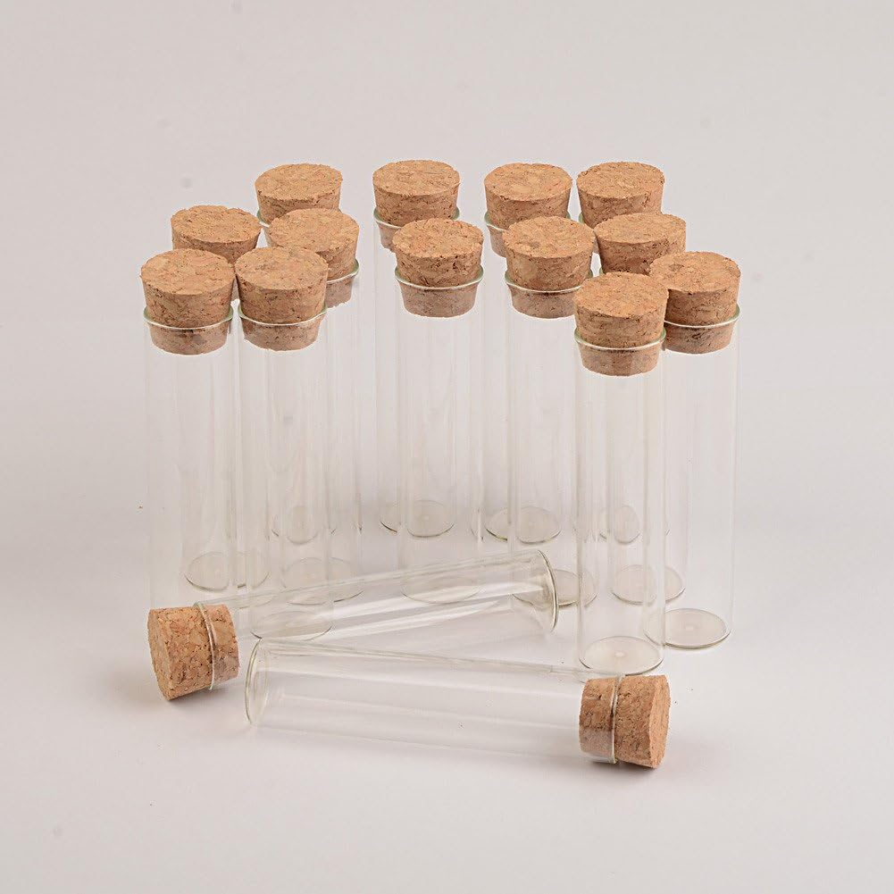 50Pcs 6Ml Mini Clear Glass Bottles with Cork Small Tiny Vials Jars Containers Cute Wishing Bottle Mini Glass Jars Glass Test Tube (16X65X14Mm)&hellip; image number 2