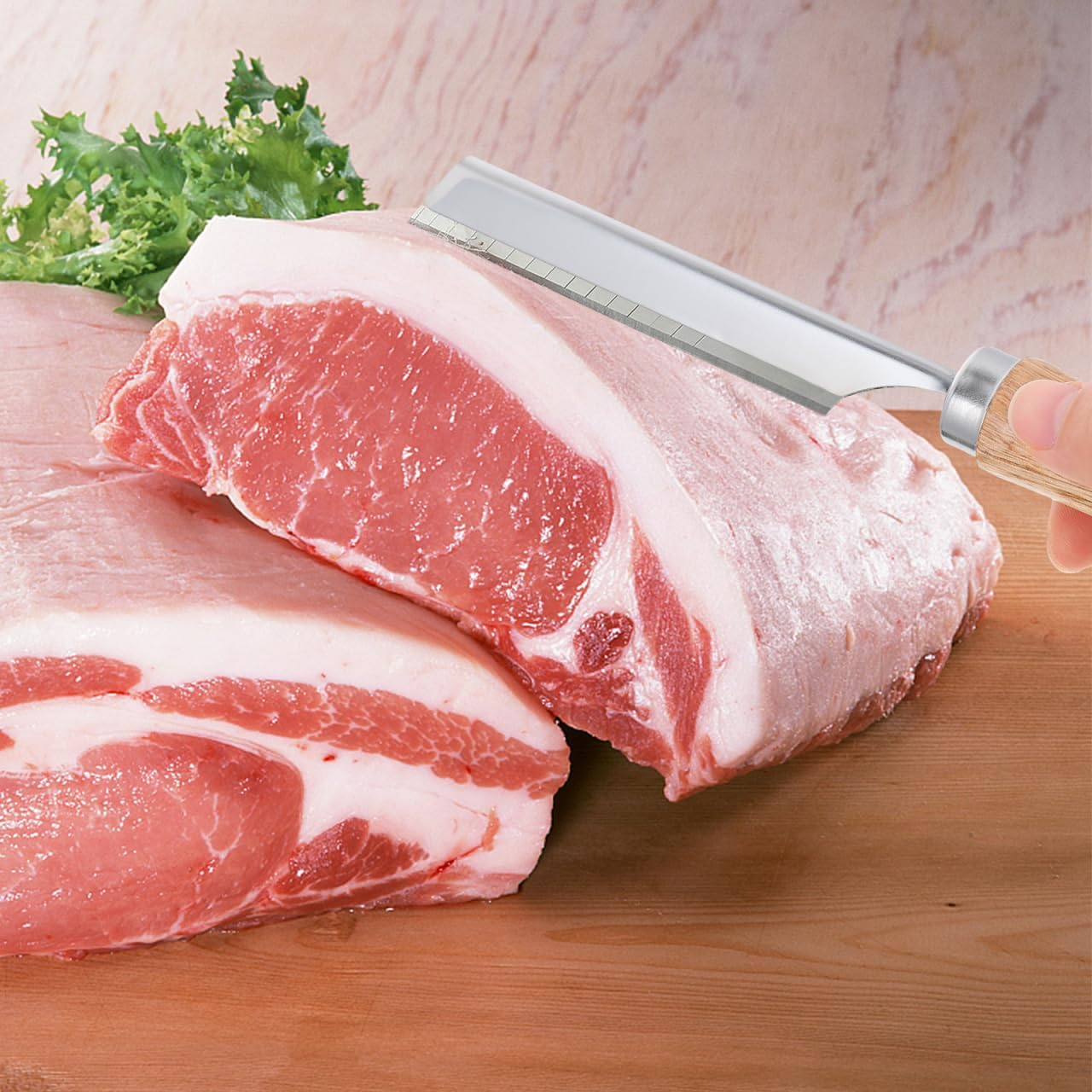 UPKOCH 2Pcs Stainless Steel Pig Hair Remover Racks with Wood Handle - Manual Pork Hair Scraper for Slaughter Factory and Farm, Fits 4.13 X 0.75In Blades (Blade Not Included) image number 6