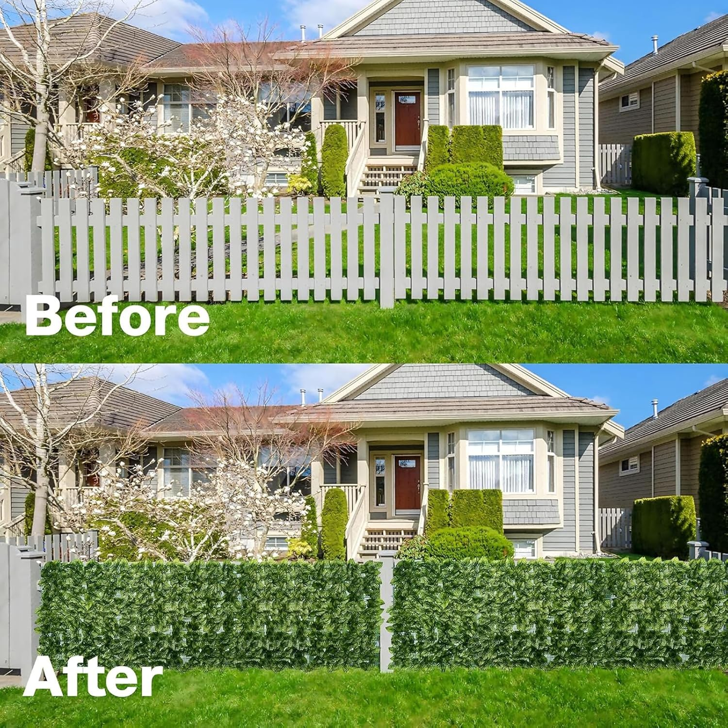 Artificial Ivy Privacy Fence Wall Screen,120X40 in Artificial Faux Ivy Hedge, Artificial Hedges Fence and Faux Ivy Vine Leaf Decoration for Outdoor Garden D&eacute;cor (Watermelon Leaves) image number 3