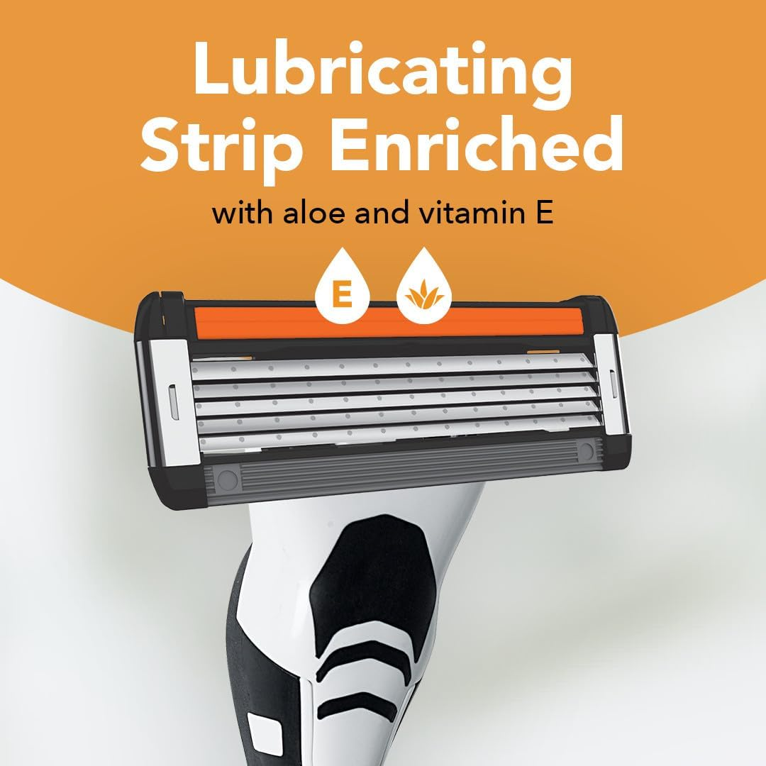 BIC Flex 5 Refillable Razors for Men, Long-Lasting 5 Blade Razors for a Smooth and Comfortable Shave, 1 Handle and 7 Cartridges, 8 Piece Shaving Kit image number 5