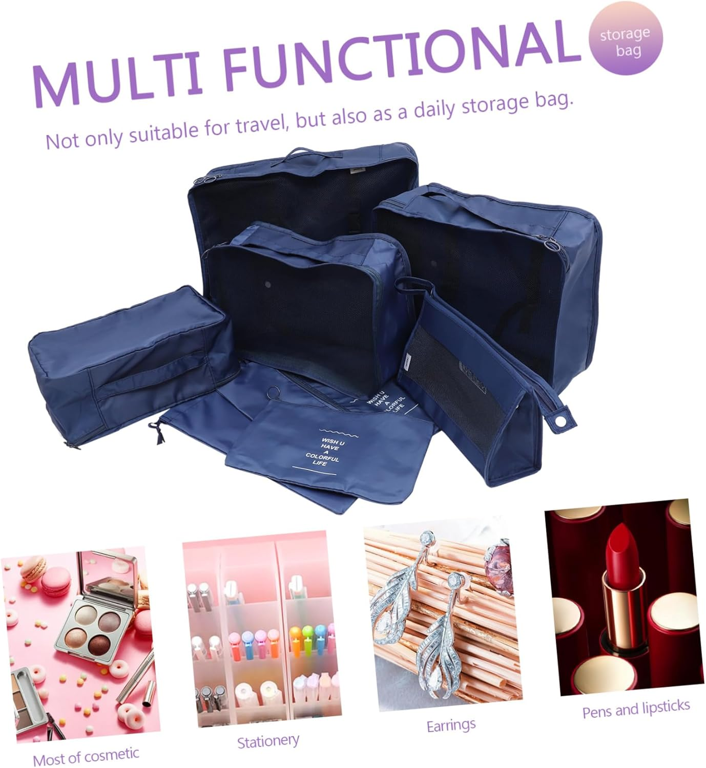 Ergonomic Travel Storage Bag Packing Cubes Foldable Luggage Organizers Multi-Functional Storage Bags image number 2