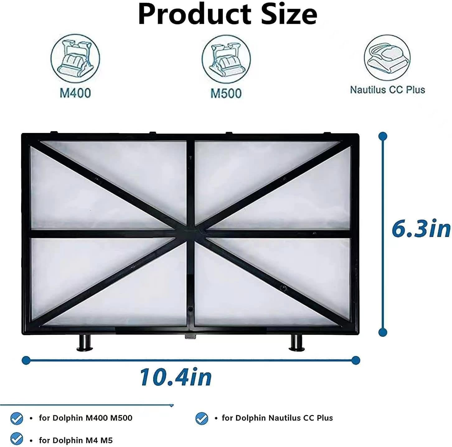 Spring Filter Cartridges Compatible with Dolphin M500, M200, M400, Wave 90, Ve 65, Oasis Z5, Sigma, C3,C4,Nautilus CC plus Robotic Pool Cleaners, Part Number: 9991433-R4（4 Pack） image number 2