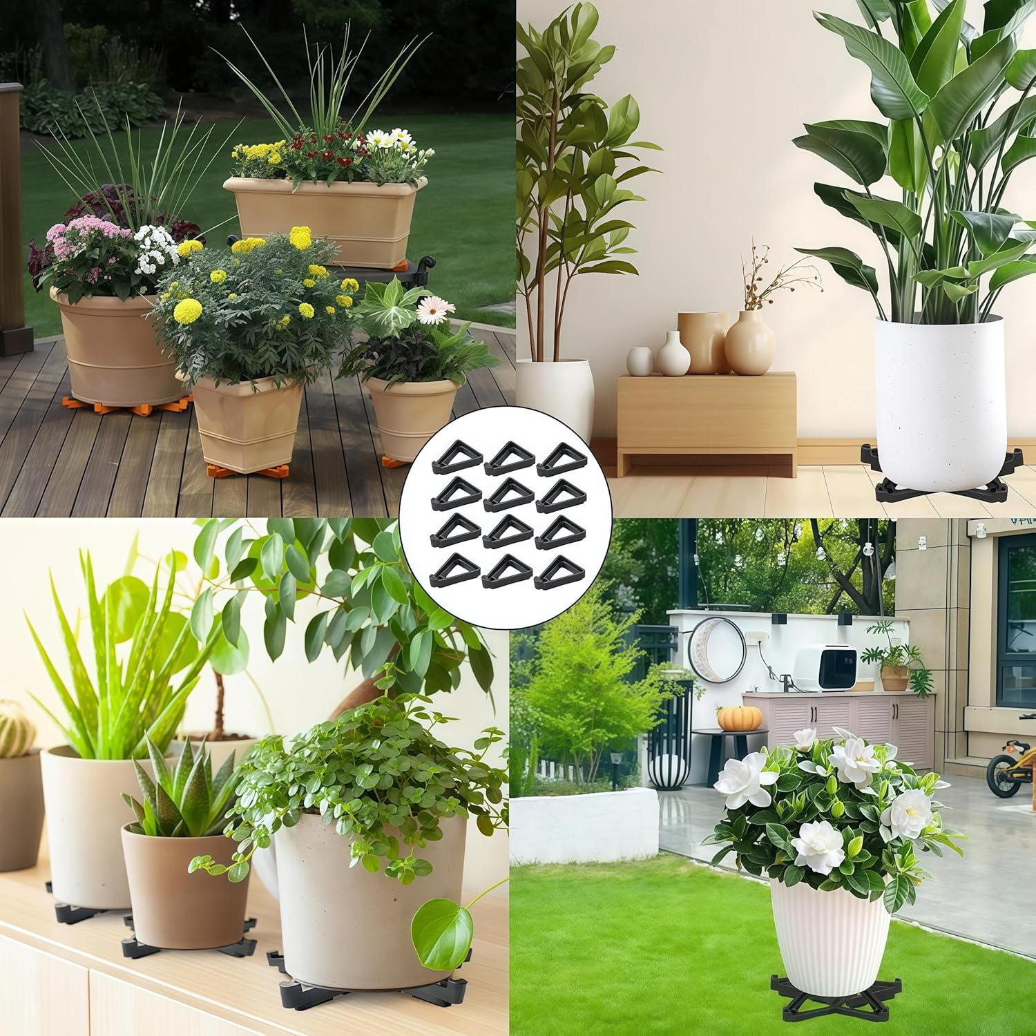 Chunlaihang12Pcs Plant Pot Feet,Packs of Invisible Flowerpot Risers and Tripods,Support Garden Flowerpot Risers for Indoor Outdoor Gardening Plant image number 4