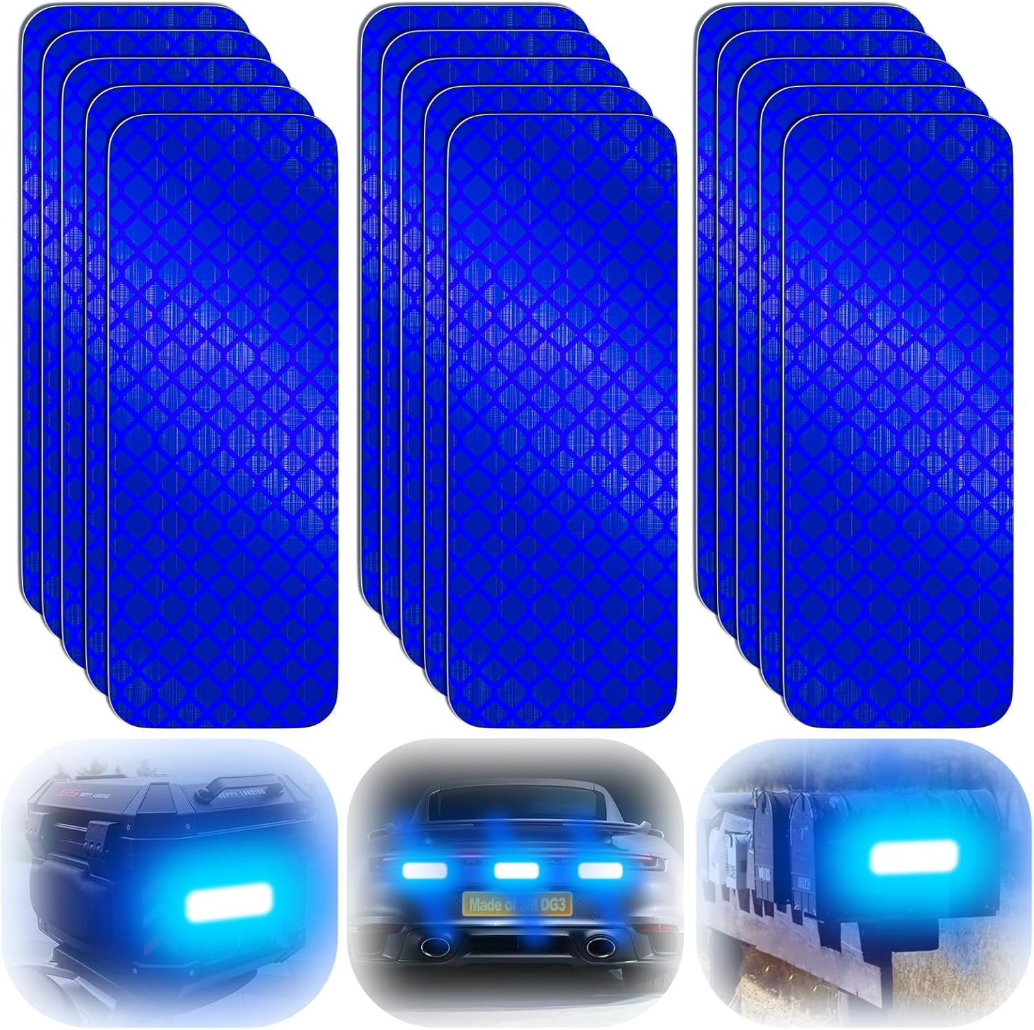 Reflective Stickers Made of 3M Dg3,Super Reflection, Safety Reflective Tape for Car Trailer Truck Bike Motorcycle, 20 Pcs Fluorescent Yellow-Green Outdoor Waterproof 3.15" X 1.18"