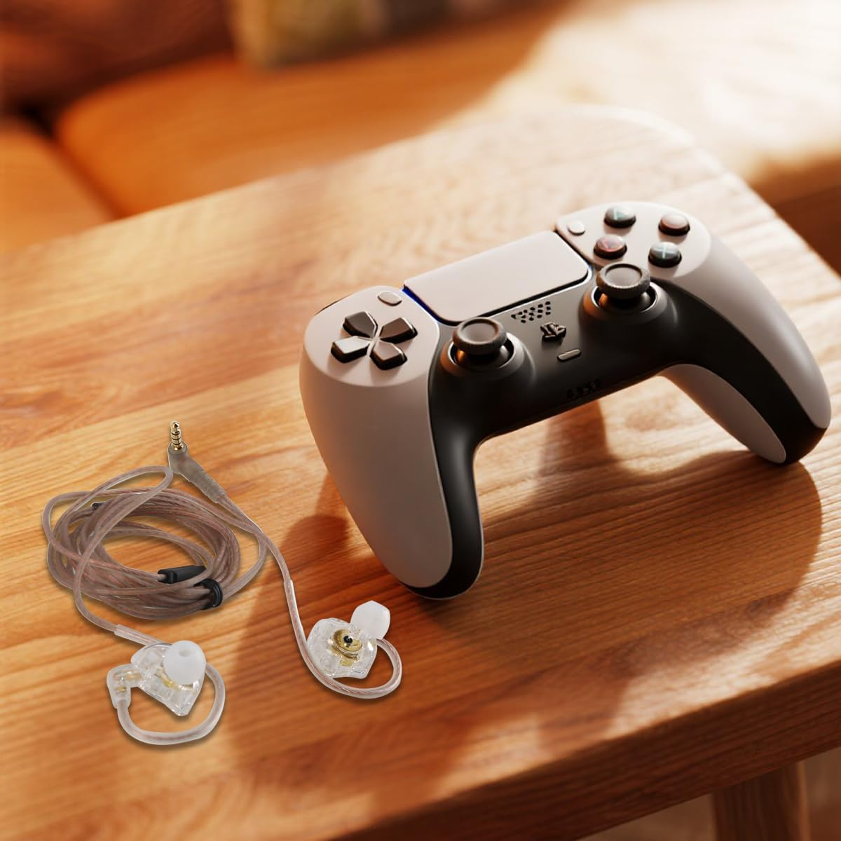 Laroal in Ear Monitors for Musicians, IEM Earbuds, Earphones with Deep Bass, Driver, over Ear Headset for Musicians Stage (Clear with Microphone) image number 3