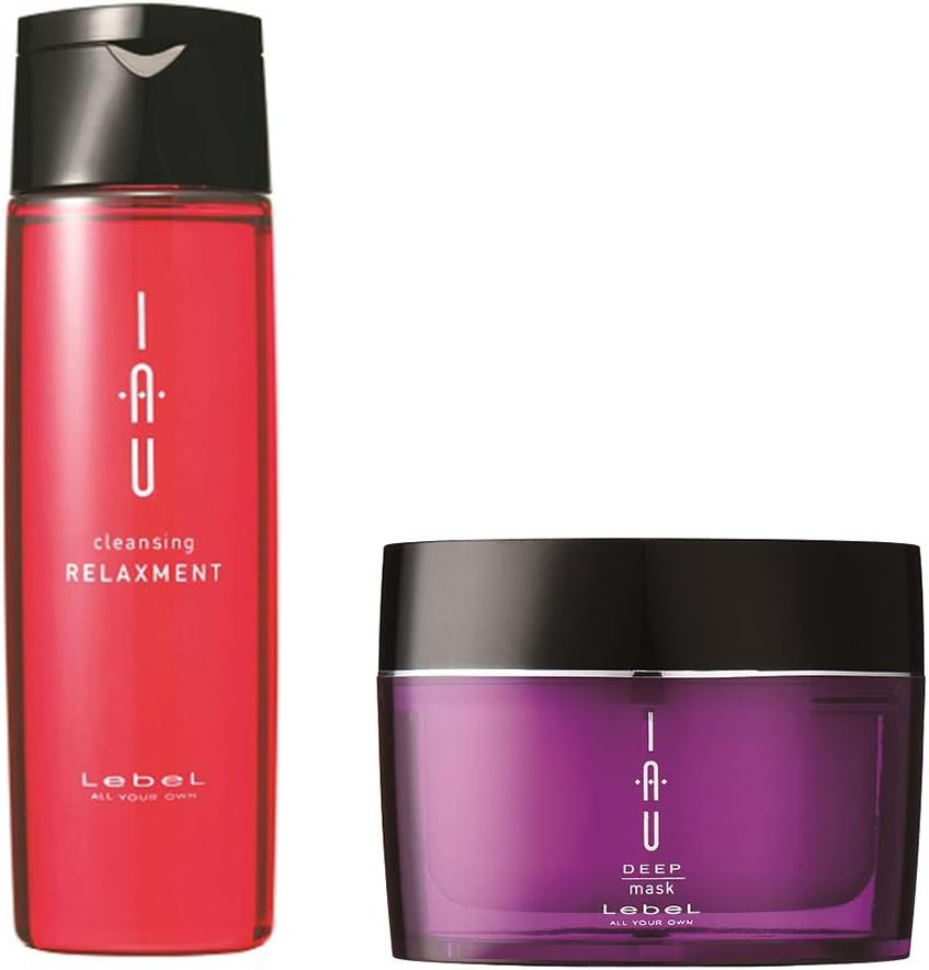 Lebel IAU Cleansing Relaxment Hair Shampoo 200Ml & Lebel IAU Deep Hair Mask 170G Set (Green Tea Set)