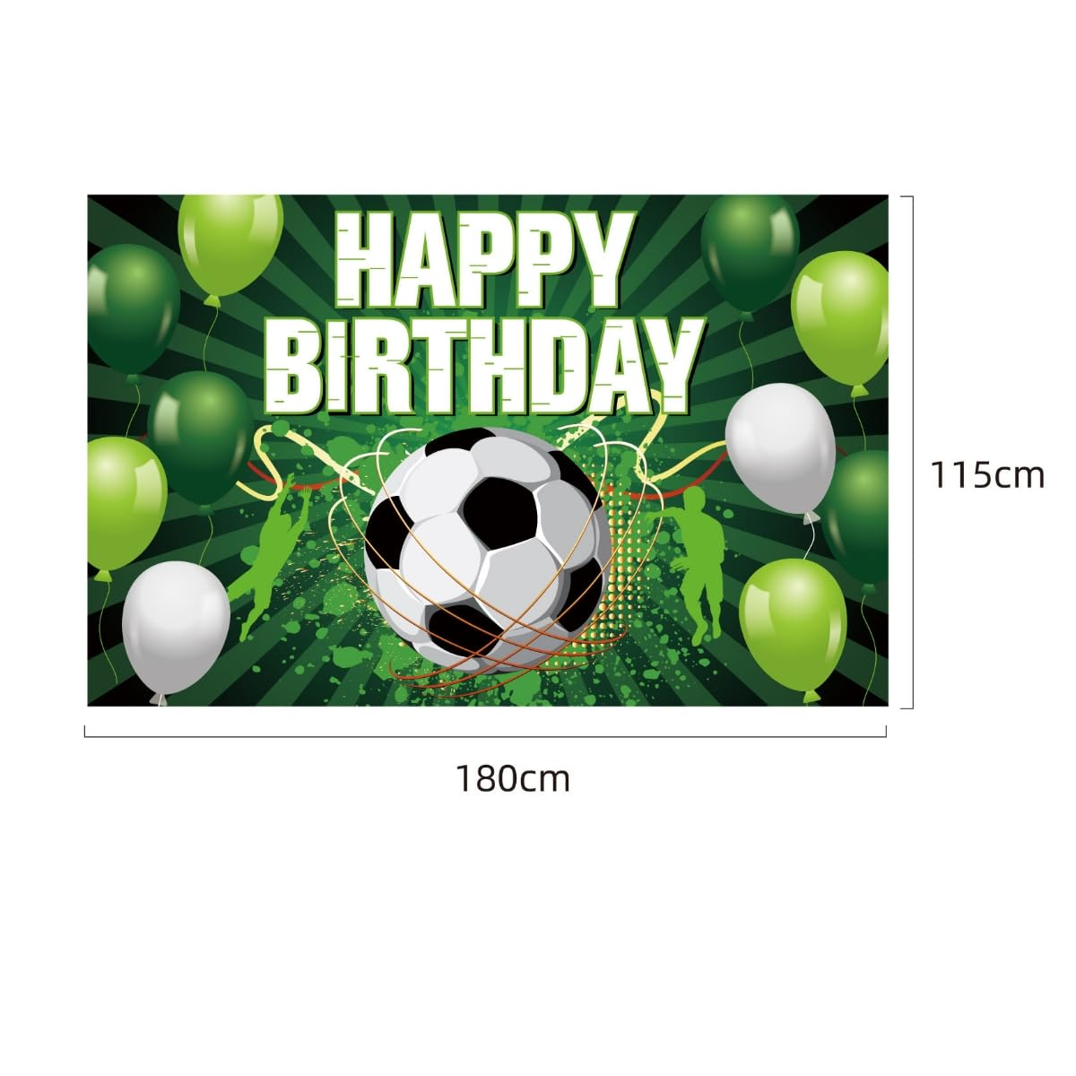 Costume Bay Happy Birthday Backdrop Banner 180 * 110 Cm Large Background Cloth Photo Party Large Decoration Sign for Birthday Party (Soccer Ball Birthday Banner, ONE) - Alien Birthday Banner image number 3