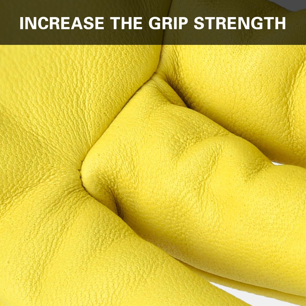 AIMALL Long Cowhide Gardening Gloves with Extended Cuffs, Heat Resistant Anti-Puncture Non-Slip Gloves for Pruning, Flower Arranging, Cattle Work, Size S&ndash;XL, Yellow image number 2