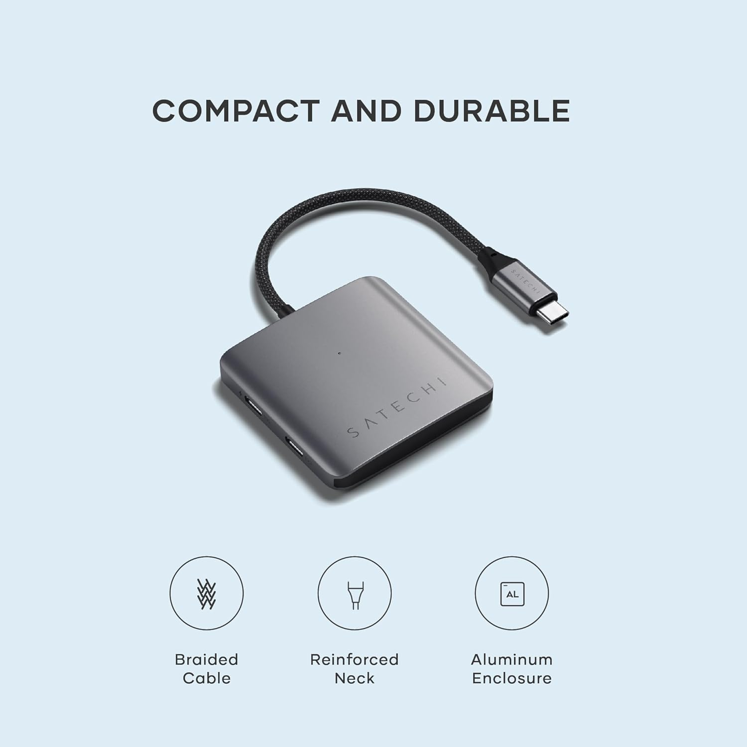 Satechi USB C Hub 4-In-1 Multiport Adapter, 100W USB-C PD Charging, USB 3.2 10Gbps Data Ports for Macbook, Ipad, Windows, Surface, Thinkpad, Chromebook & More (No Video) image number 1