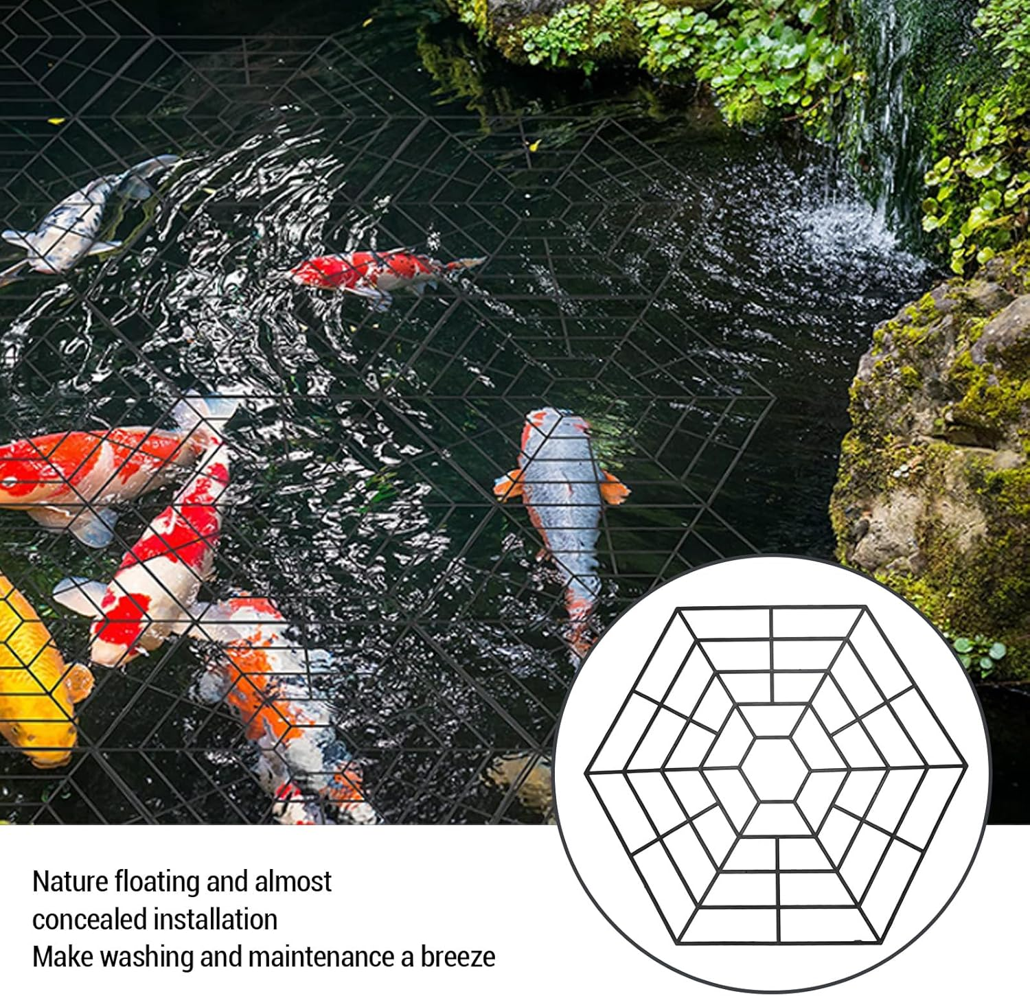 20 Set Pond Fish Protector Net, Strong Plastic Floating Guarding Net with Clips, Deters Cats and Herons, Lightweight Design for Easy Installation and Maintenance image number 6