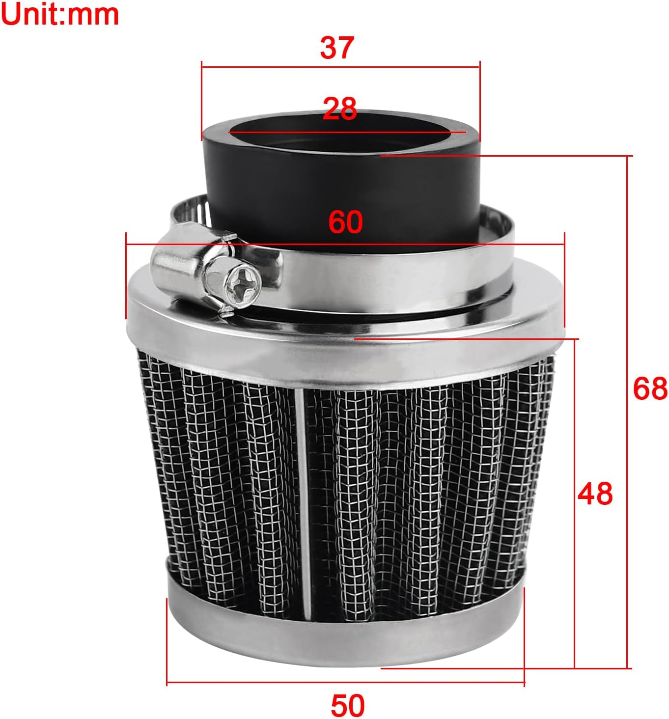 FLYPIG 28Mm Air Filter for ATV Dirt Bike Pocket Bikes Motorcycle Pit Bike POD for Honda CB100 CB100N CB125 CB125TD CB400 Fit Kawasaki AE80 (81-83) AE 80 AR80 KH250 image number 2