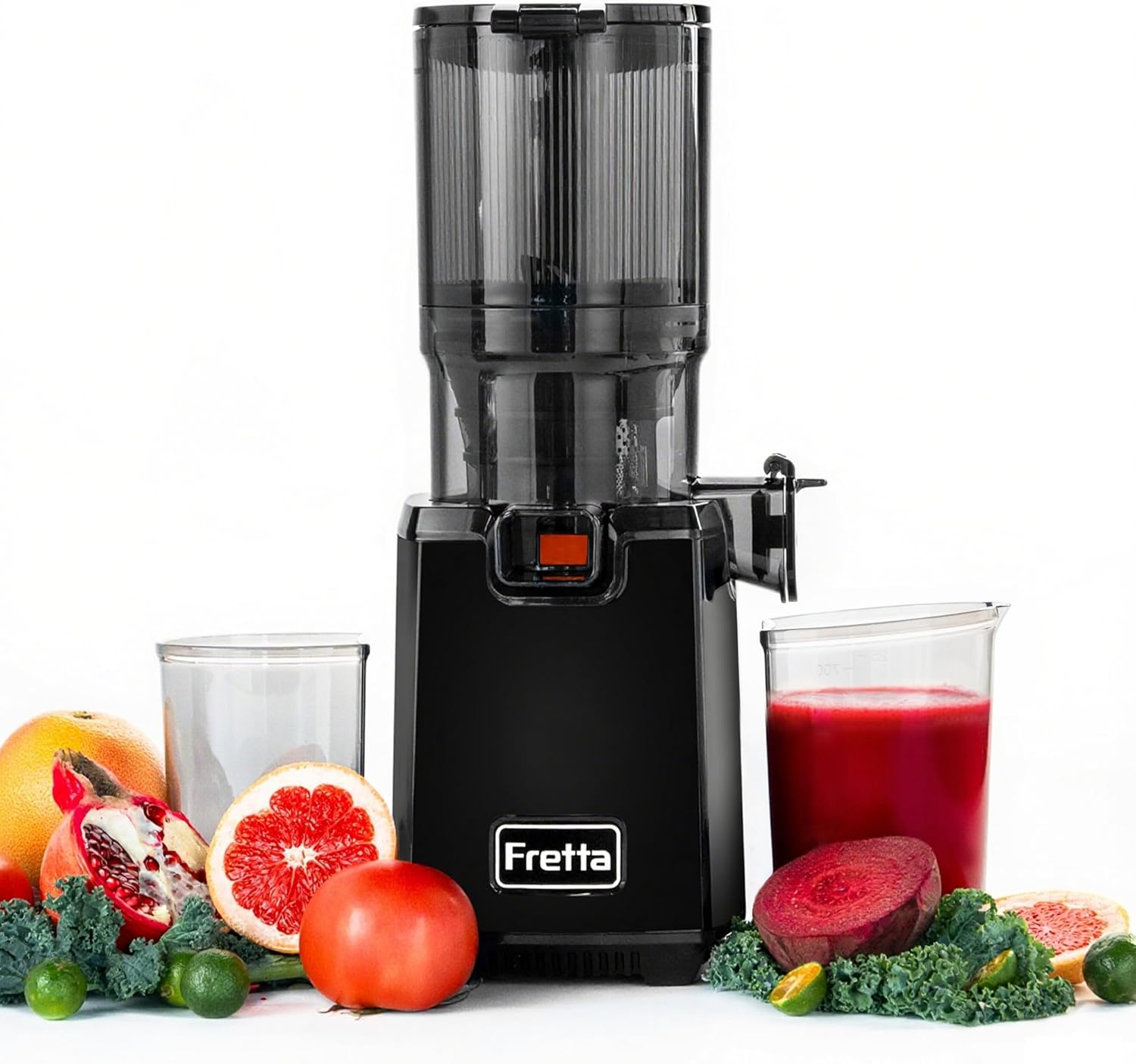 Fretta Juicers Whole Fruit and Vegetable,135Mm Large Feeding Chute,Cold Press Juicer Machines,Fruit Juicer,Apple Juicer,Masticating Slow Juicer with Unclog Reverse Function,Perfect Gifts for New Year image number 5