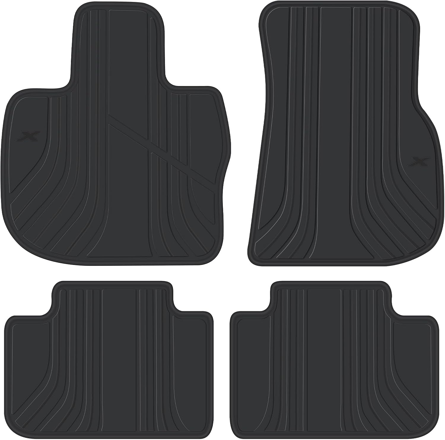 San Auto Car Floor Mat for BMW X3 G01 X4 G02 2018 2019 2020 2021 2022 2023 2024 Custom Fit Black Navy Blue Rubber Auto Floor Liners Set All Weather Protection Heavy Duty Odorless