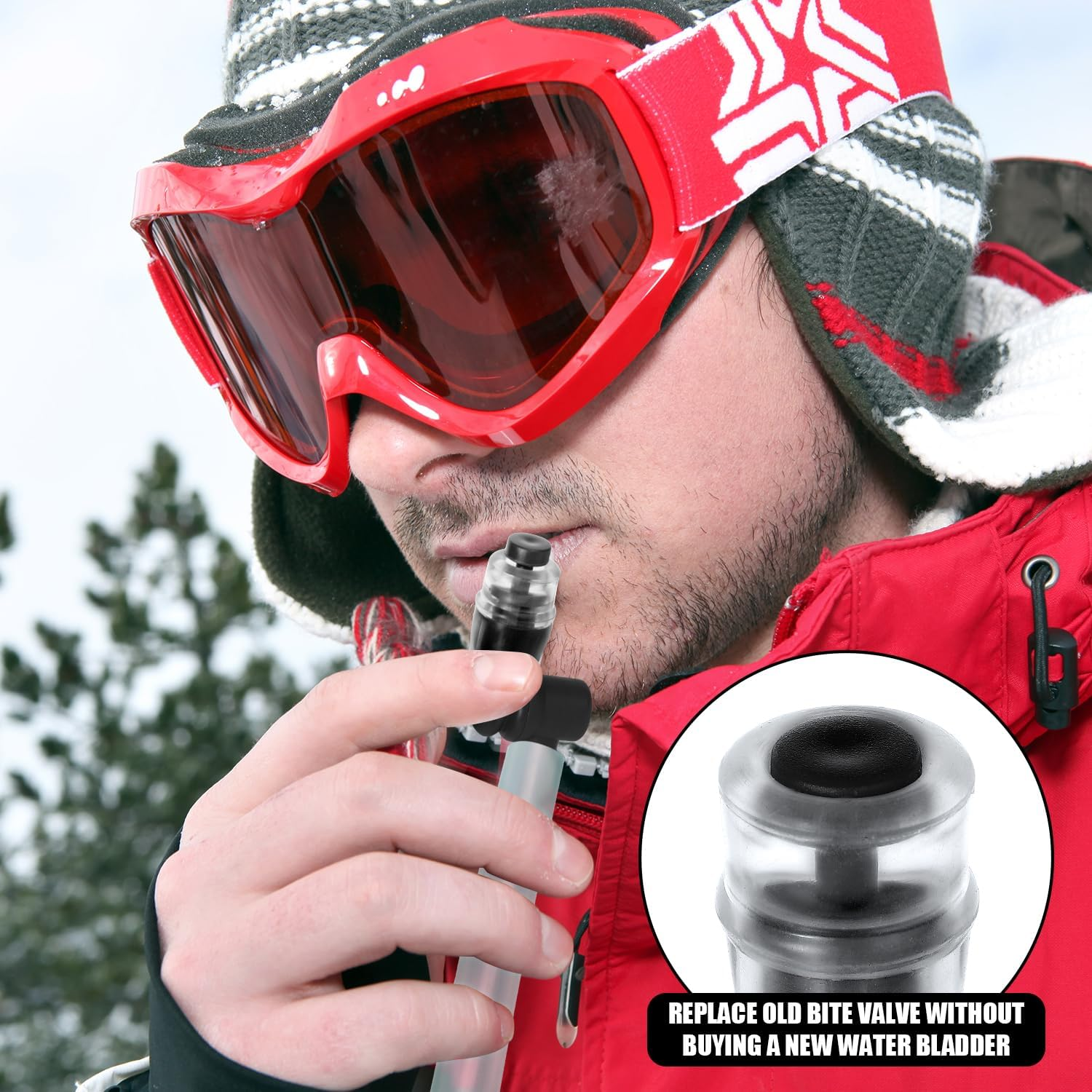 6Pcs Bite Valve Replacement Sheath for Osprey, Water Bladder Bite Valve Replacement Black Hydration Pack Silicone Mouthpiece Nozzle Accessory for Osprey Packs Hydraulics Reservoirs image number 2