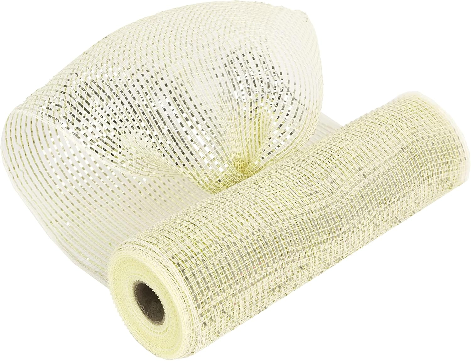 MEEDEE Rose Gold Deco Mesh 10 Inch Wide Ribbon for Christmas Tree, Metallic Mesh Basic Ribbon for Wreath, Wedding, Garland, Staircase, Mailbox Swag Decorating (30 Feet)