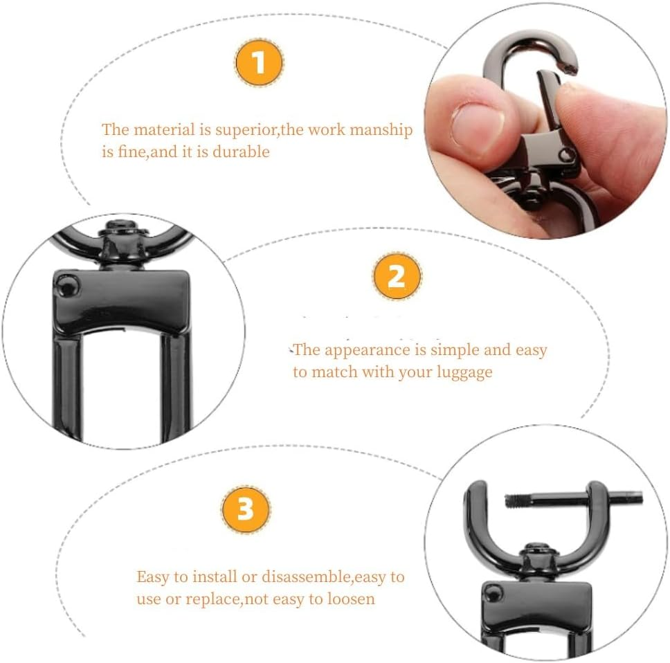 DACUAN 4Pcs Metal Bolt Snap Buckles D Ring Swivel Lobster Clasp Push Gate Snap Hooks Shoulder, Strap Clasp Clip for DIY Bag