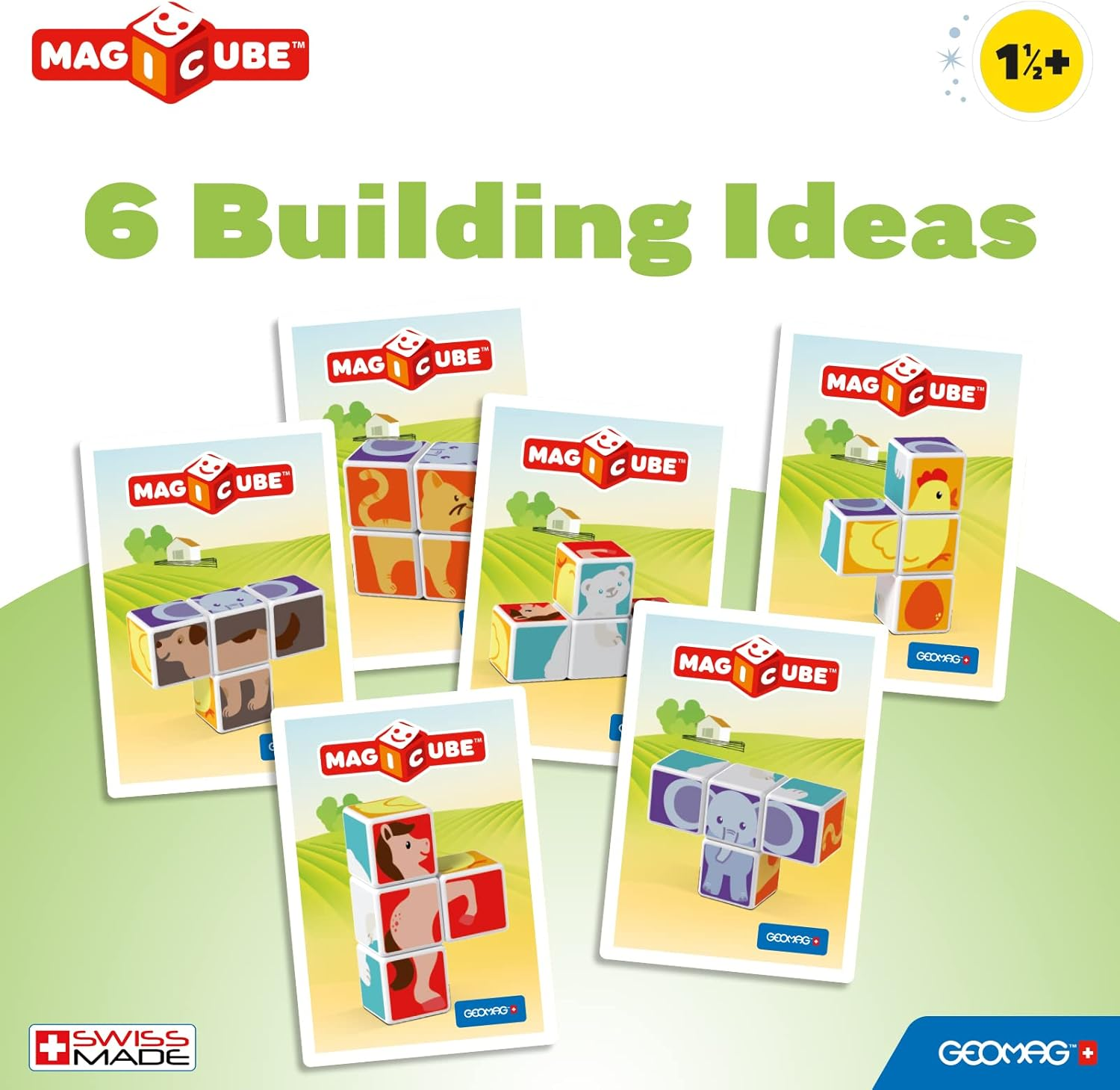 Geomag 132 Magicube Animals Friends - Magnetic Construction Cubes 21 Cm*17 Cm* 7 Cm image number 3