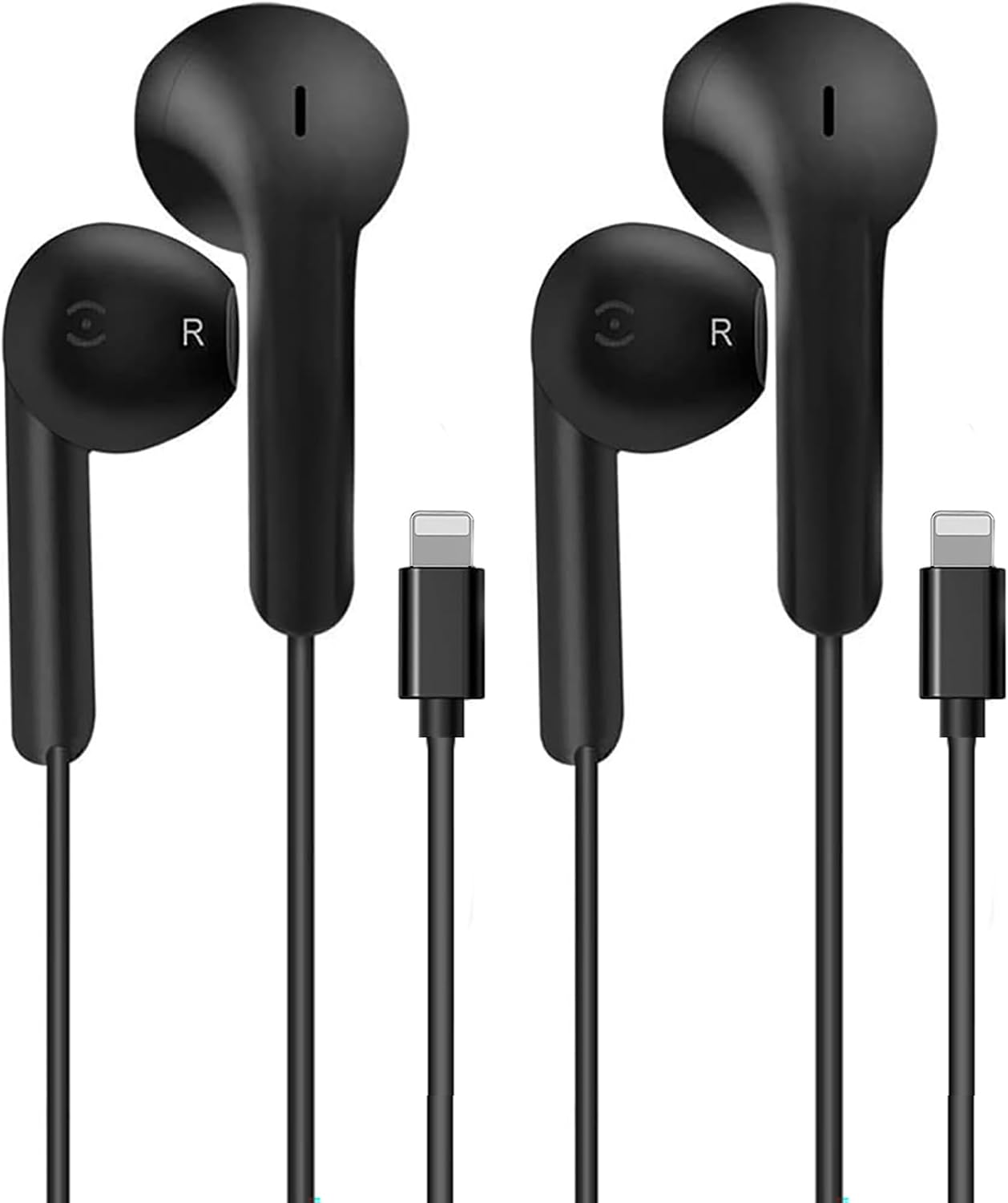 Iphone Wired Earbuds Wtih Lightning Connector, Apple Mfi Certified in Ear Earphones with Microphone Compatible with Iphone 14 13 12 11 Pro Max X XS XR 8 7 Plus(White&Black)