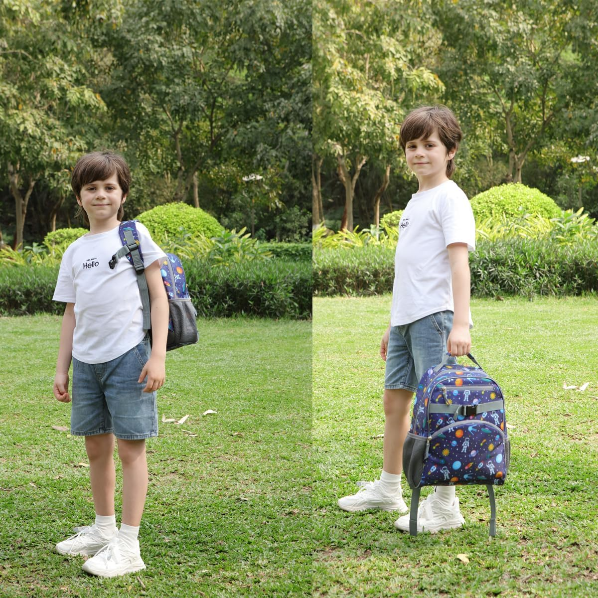 Flowfly Kids Backpack for Boys Girls, Simple Bookbag for Daycare Kindergarten School Travel, Small Modern Bag image number 3