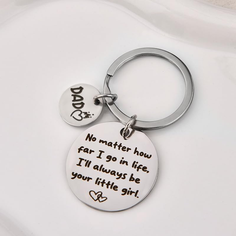 Dad Fathers Day Birthday Gifts for Papa Dada Daddy Fathers Day Presents for Men Father Dad Retirement Presents for Dada Papa I Love You Gifts for Daddy Father I'Ll Always Be Your Little Girl Keychain image number 2
