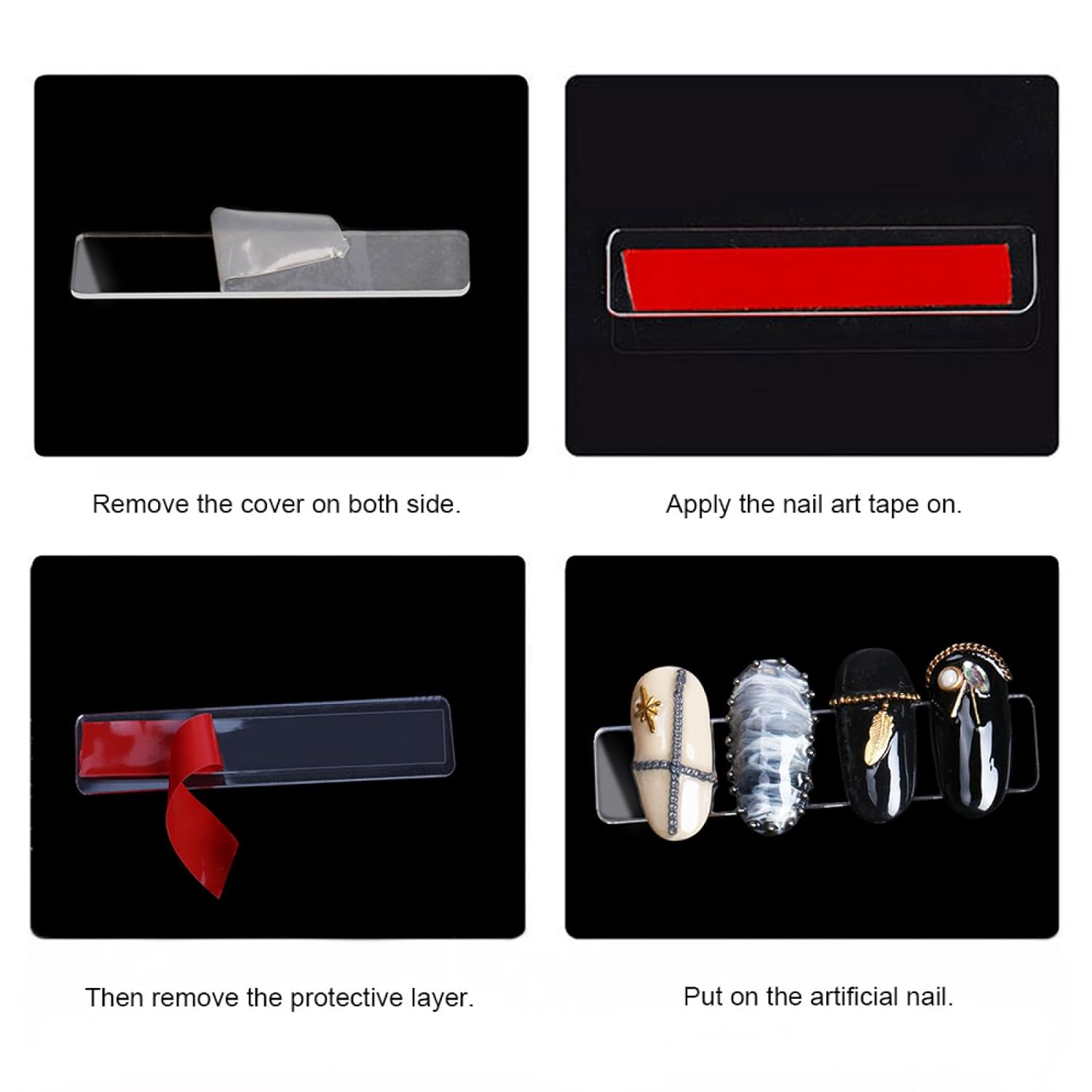 Labymos Double Side Adhesive Nail Art Tape Waterproof Removable Traceless Mounting Tape for Salon Nail Tips image number 2