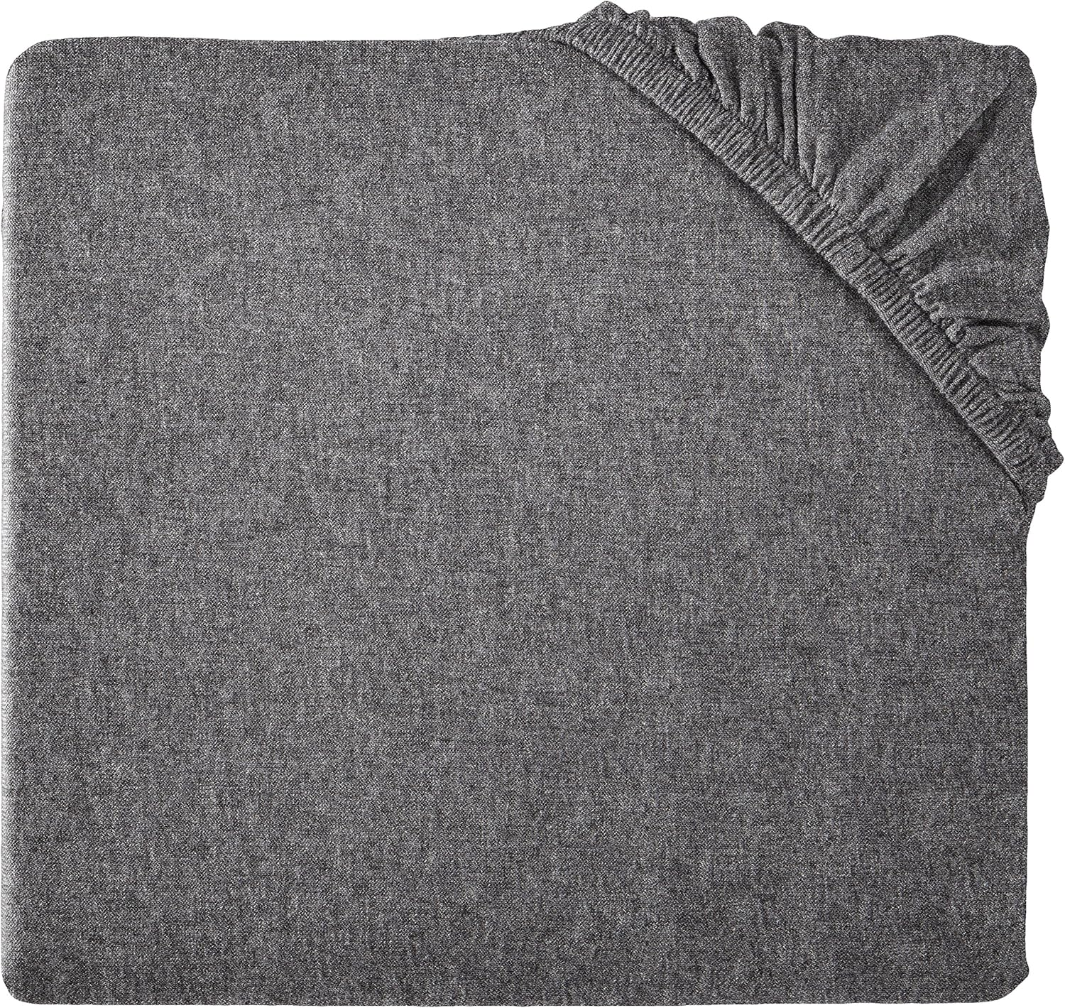 Amazon Basics 100% Cotton Jersey Fitted Baby Crib Sheet, Fits up to 15.24 CM Mattress - 71.12 X 132.08 CM, Dark Gray image number 5