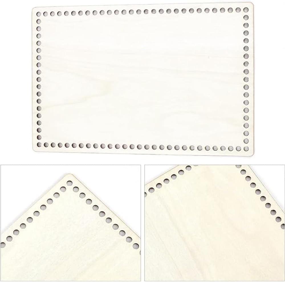 9 Pcs Wooden Crochet Bag Bottom Base,Diy Handbag Bottom Shaper Pad,Blank Crochet Basket Base with Holes Bag Bottom,For Knitting and Purse Making Accessories image number 5