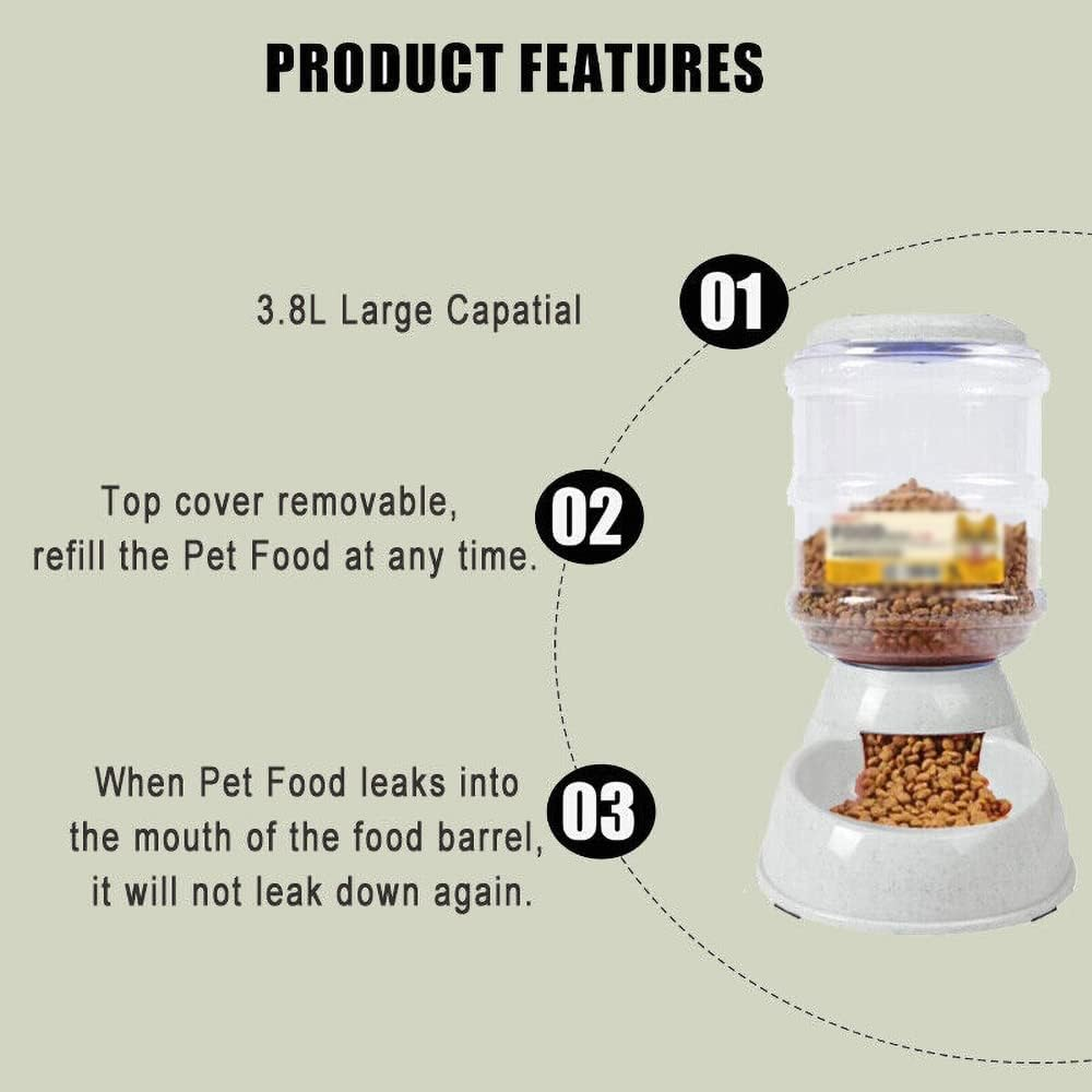 Automatic 3.8L Blue Food Dispenser Pet Dog Cat Puppy Dispenser Feeder Bowl Bottle - Grey Food Dispenser image number 5