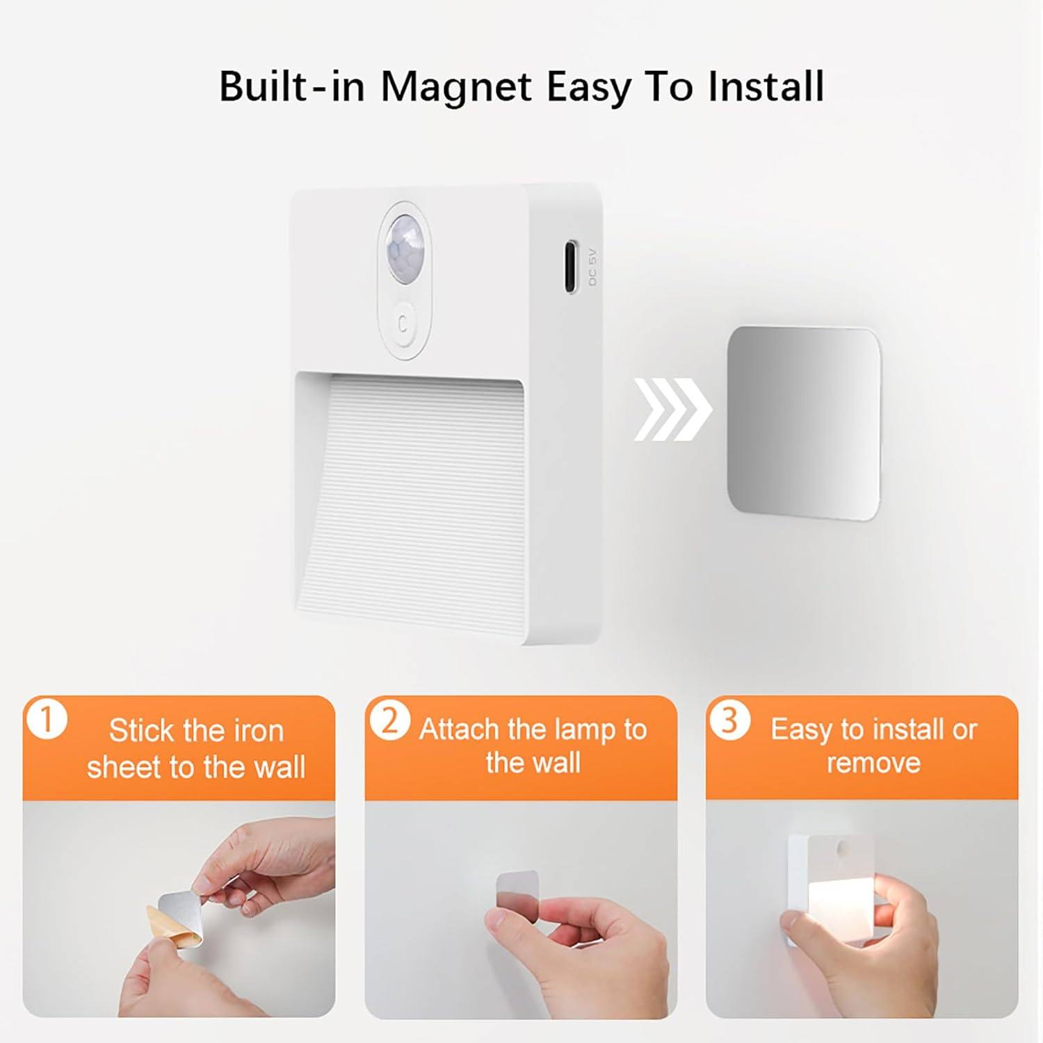 Shenzhi Tech RGB Motion Sensor Night Light, USB Rechargeable LED Wall Lamp, Wireless Magnetic Cabinet Lights for Bedroom Wardrobe Kitchen Hallway Stair Toilet Bathroom (2)