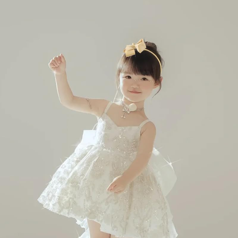 Christmas Big Bow Headband for Girls Gold Bow Hair Accessories Bowknot Gold Headband Large Bow Hair Band for Girls Kids Ribbon Hair Hoop Gold Bows for Girls Hair Cute Christmas Headband Bows for Girls image number 4